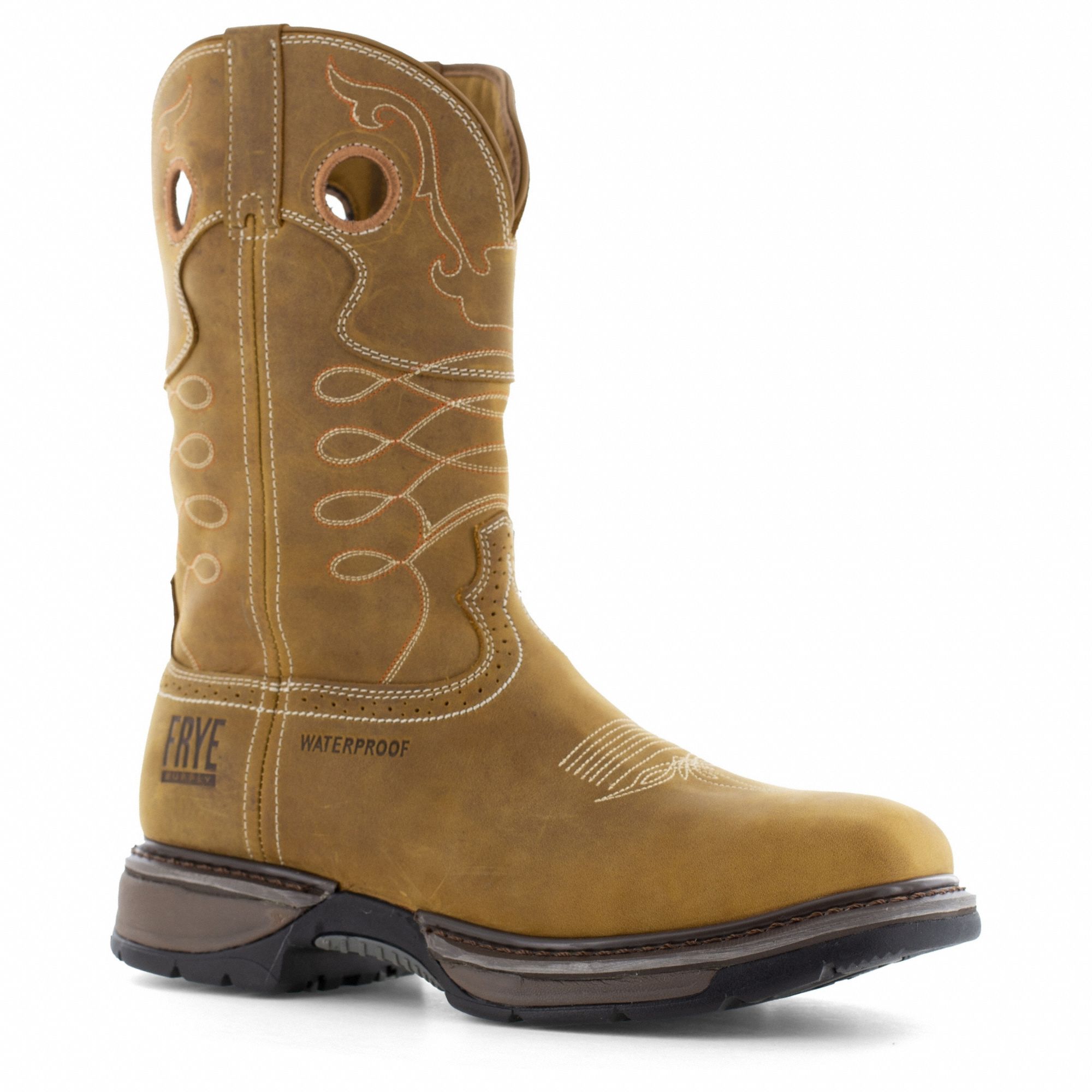 Western Boot: Men's, Size 6, M, Tan, Steel Toe Cap, Removable Insole, Ninety-Degree Heel