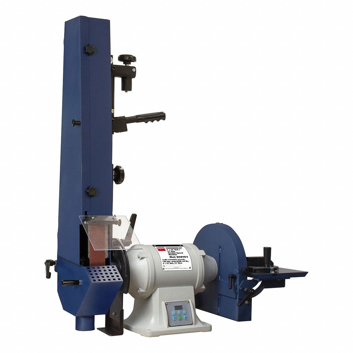 Belt and Disc Sander: For Metal/Plastic/Wood, 115 V_230 V, Single-Phase, 1 1/2 hp, 12 in Disc