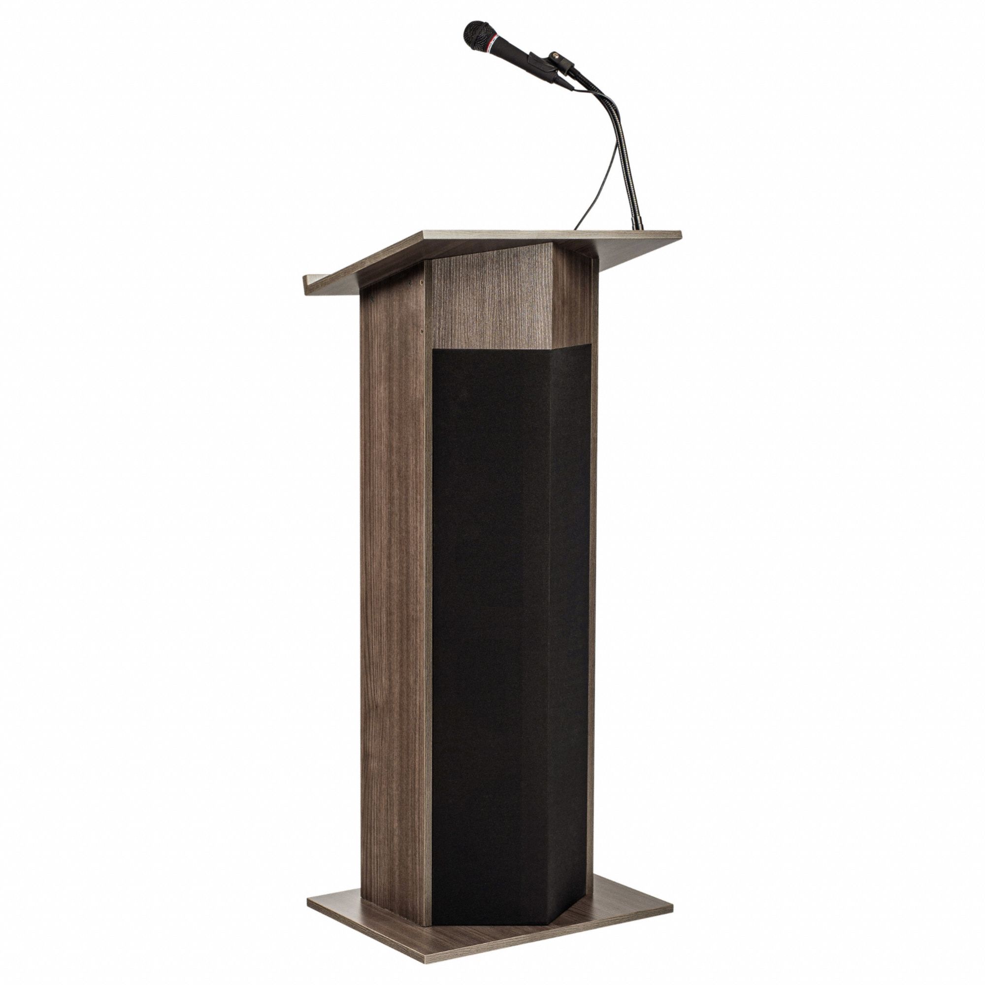 Sound Lectern: Ribbonwood, Includes Battery, Laminate, 46 in Overall Ht, Stationary