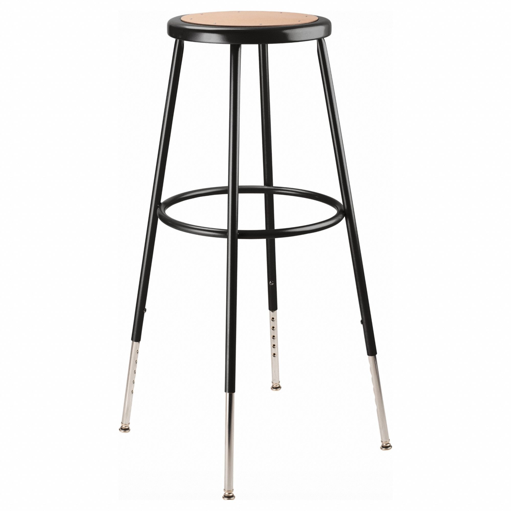 Black Hardboard Stool 31-39 H Stationary