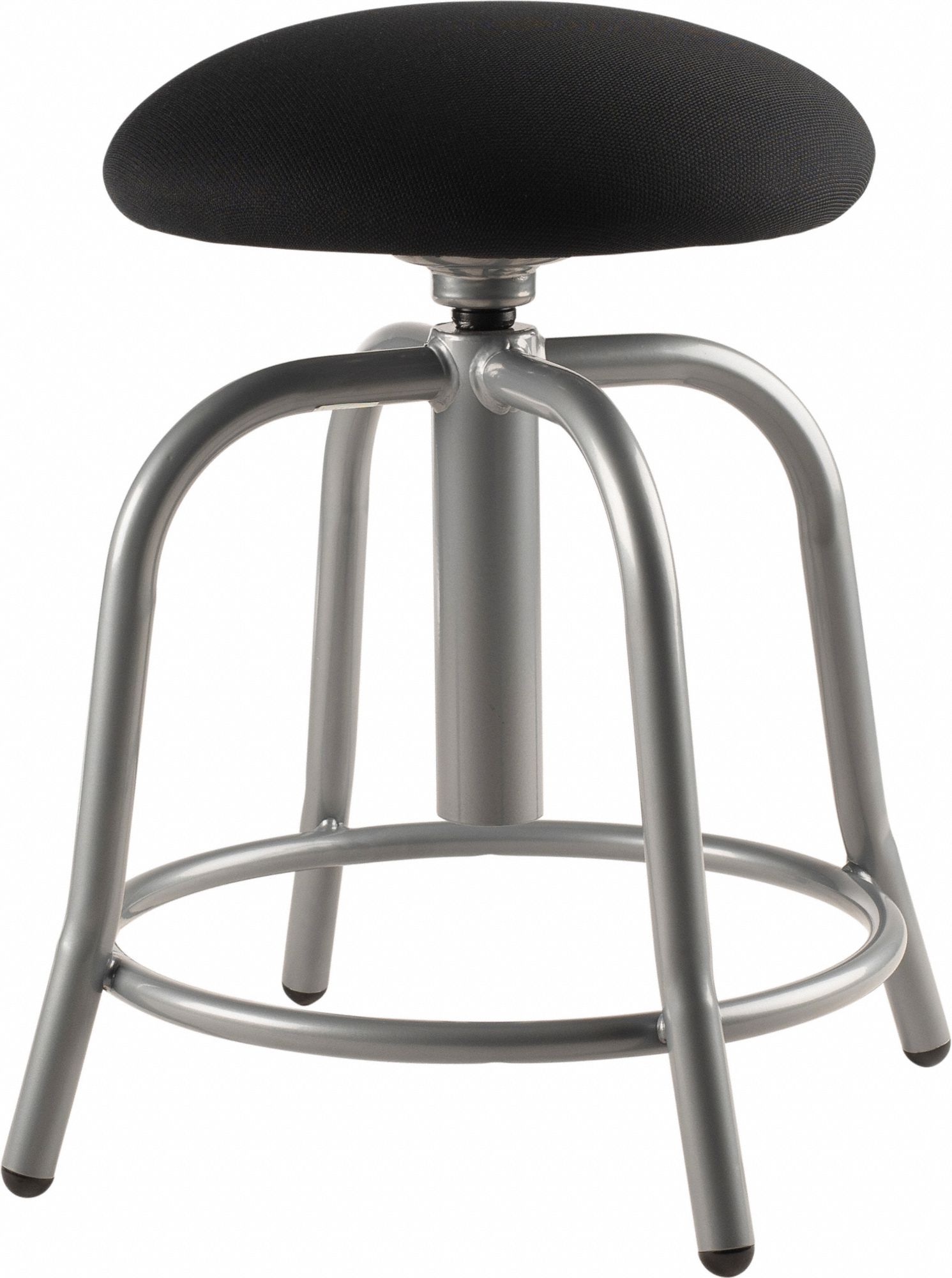 Black Fabric/Grey Frame Stool Curved Leg