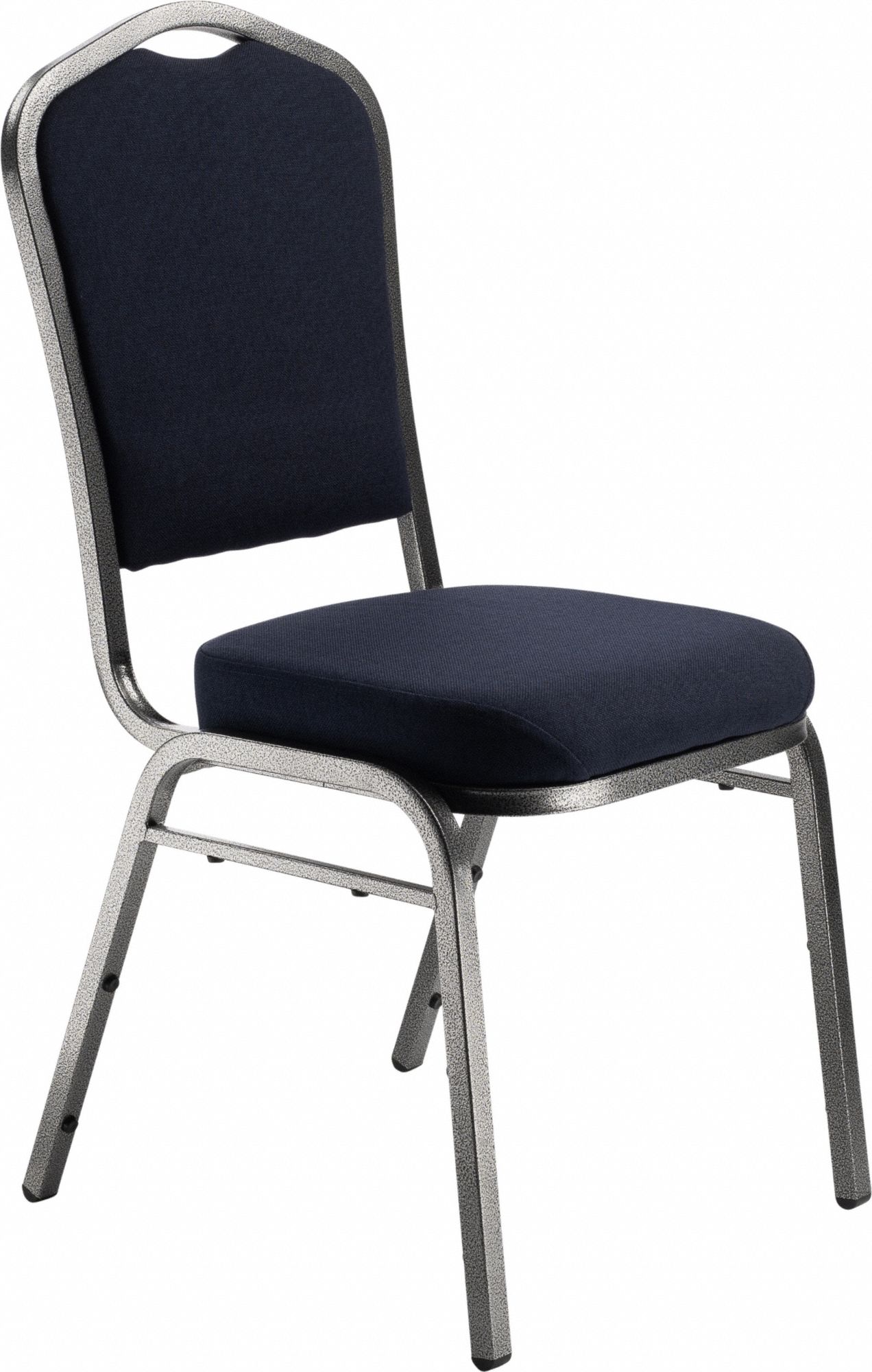 Stacking Chair: Fabric Seat, Fabric, Steel Frame, Seat Color Midnight Blue
