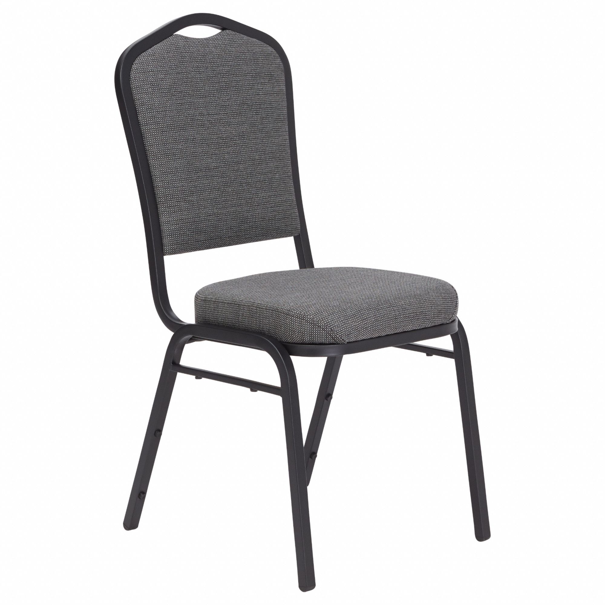 Stacking Chair: Fabric Seat, Fabric, Steel Frame, Frame Color Black, Armless