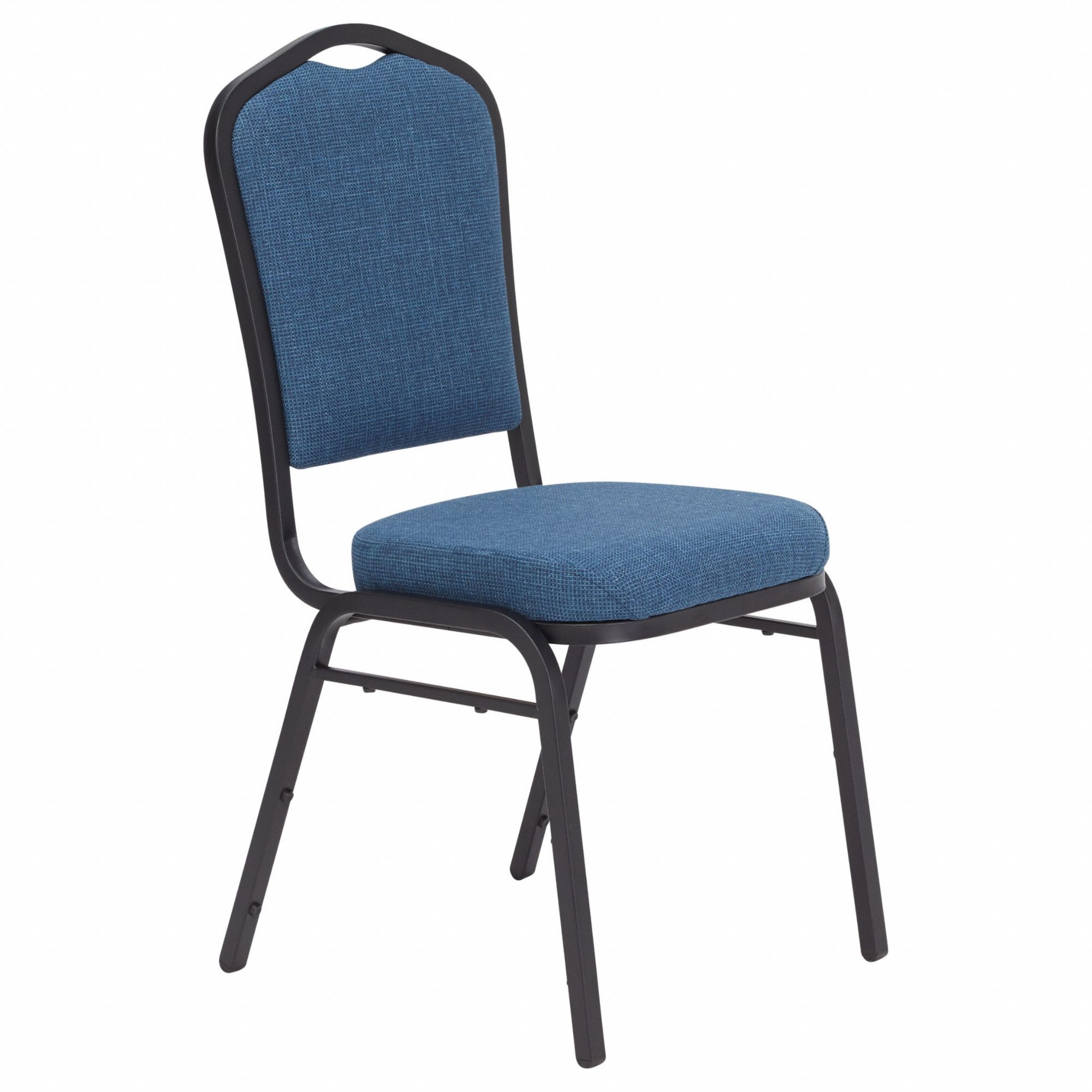 Stacking Chair: Fabric Seat, Fabric, Steel Frame, Seat Color Natural Blue
