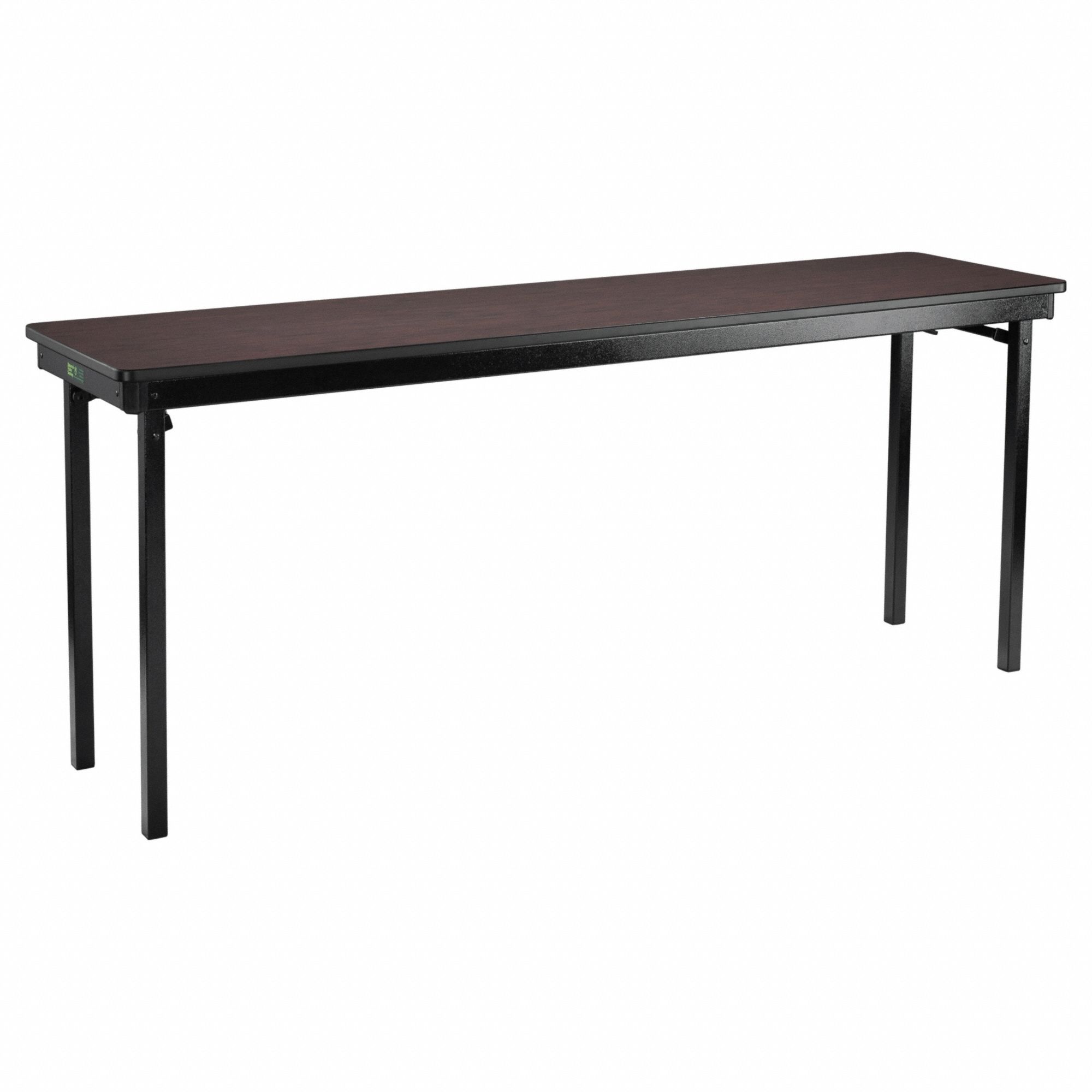 Folding Table: Rectangle Table Shape, Mahogany Tabletop, 18 in Dp, 72 in Wd