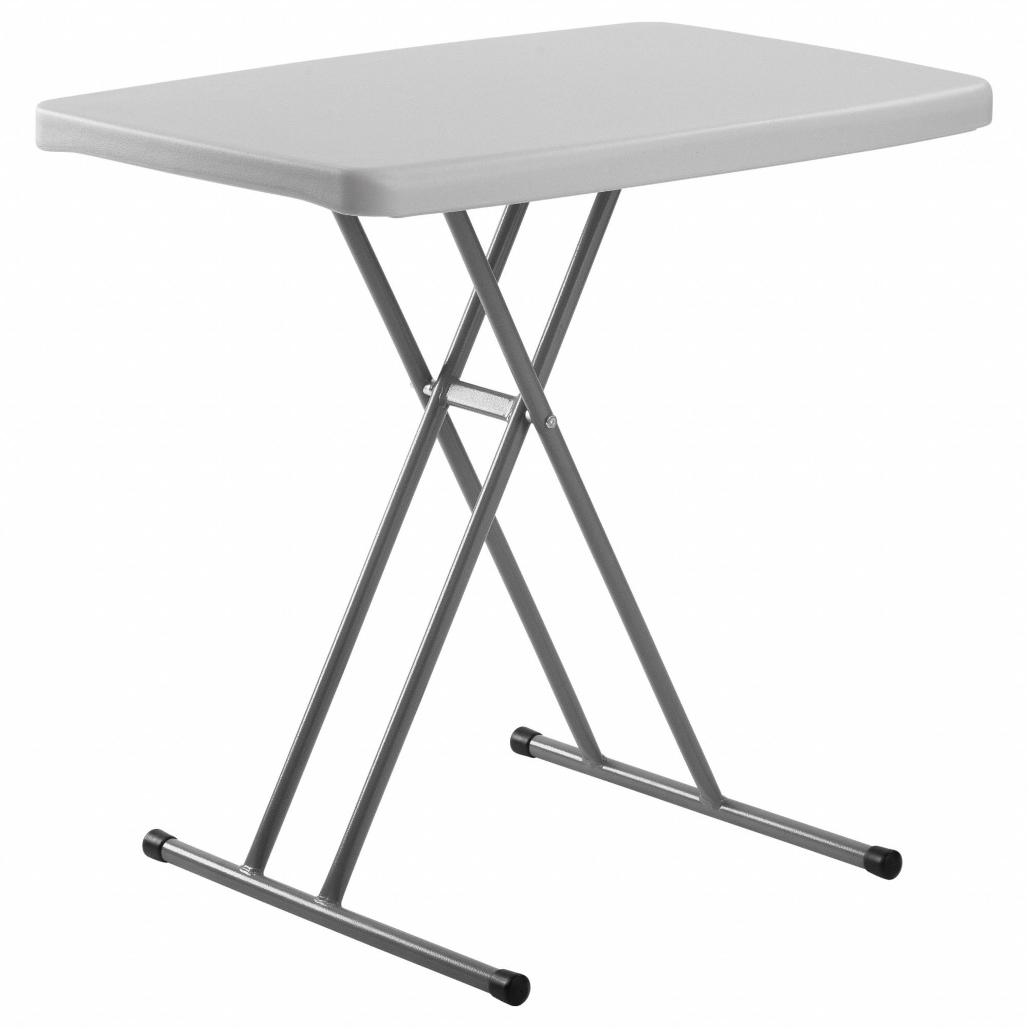 Folding Table: Rectangle Table Shape, Gray Tabletop, 20 in Dp, 30 in Wd, Plastic Surface