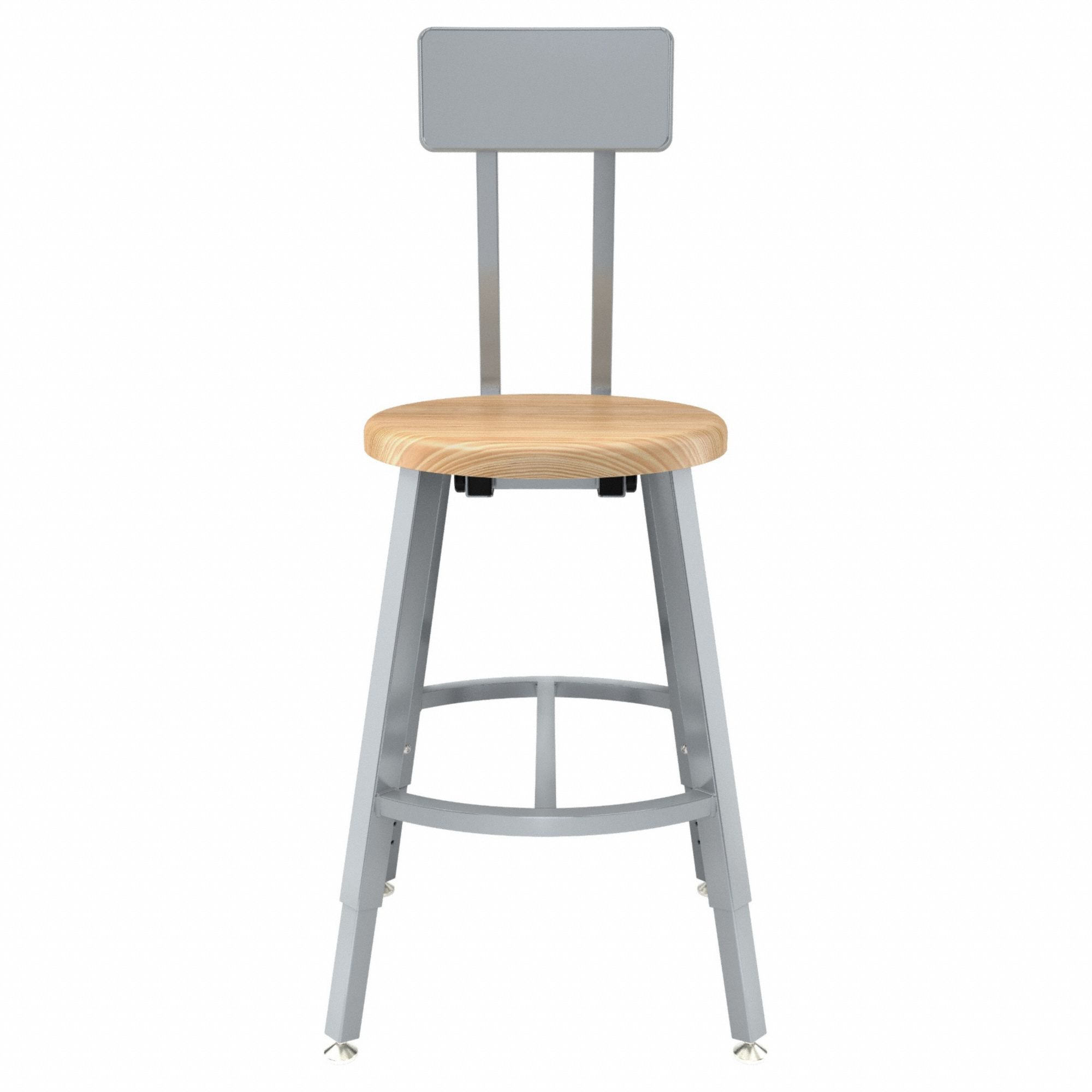 Butcherblock Stool Back, 18-26": 33 in Overall Ht, 14 in Seat Wd, Screw Post