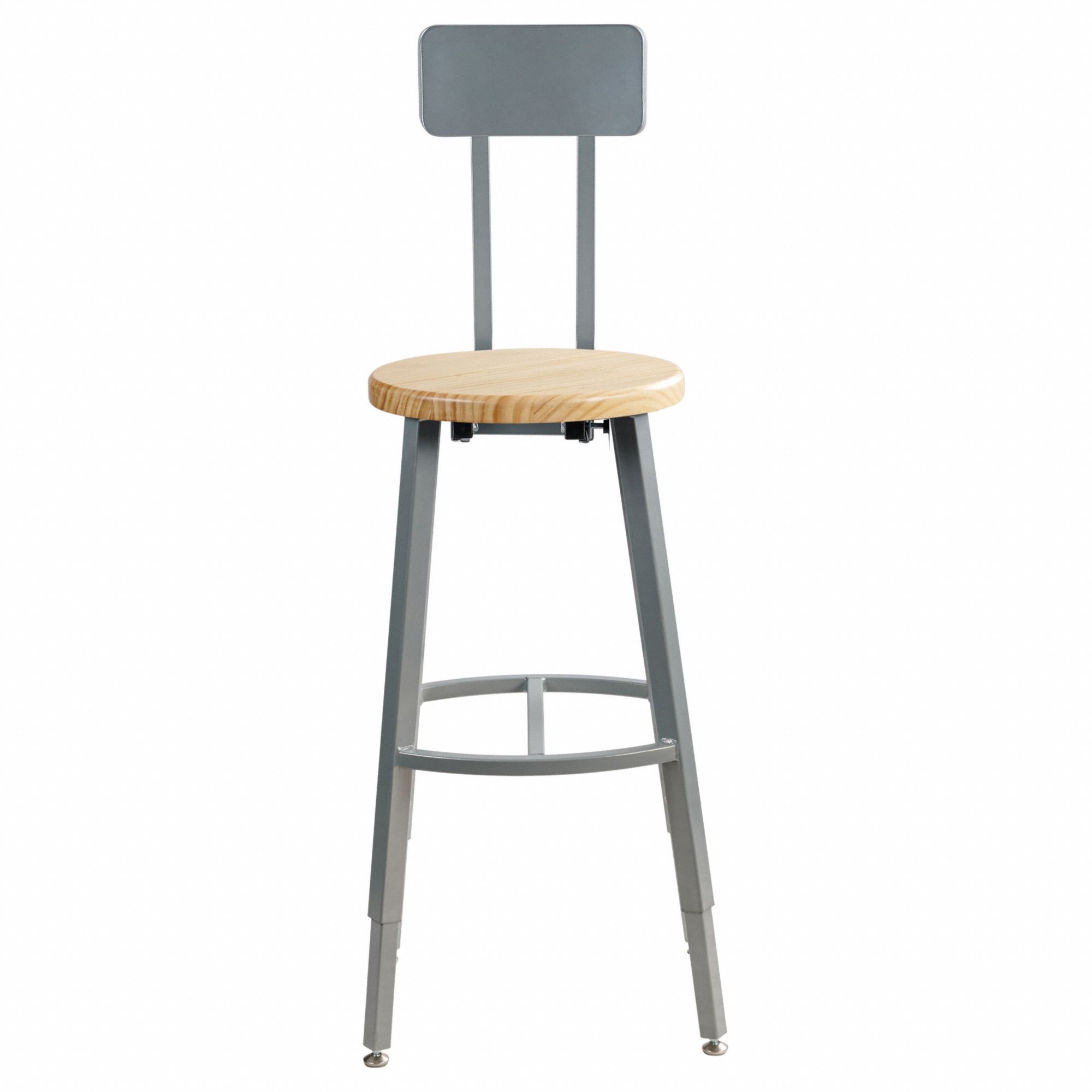 Butcherblock Stool Back, 30-38": 45 in Overall Ht, 14 in Seat Wd, Screw Post