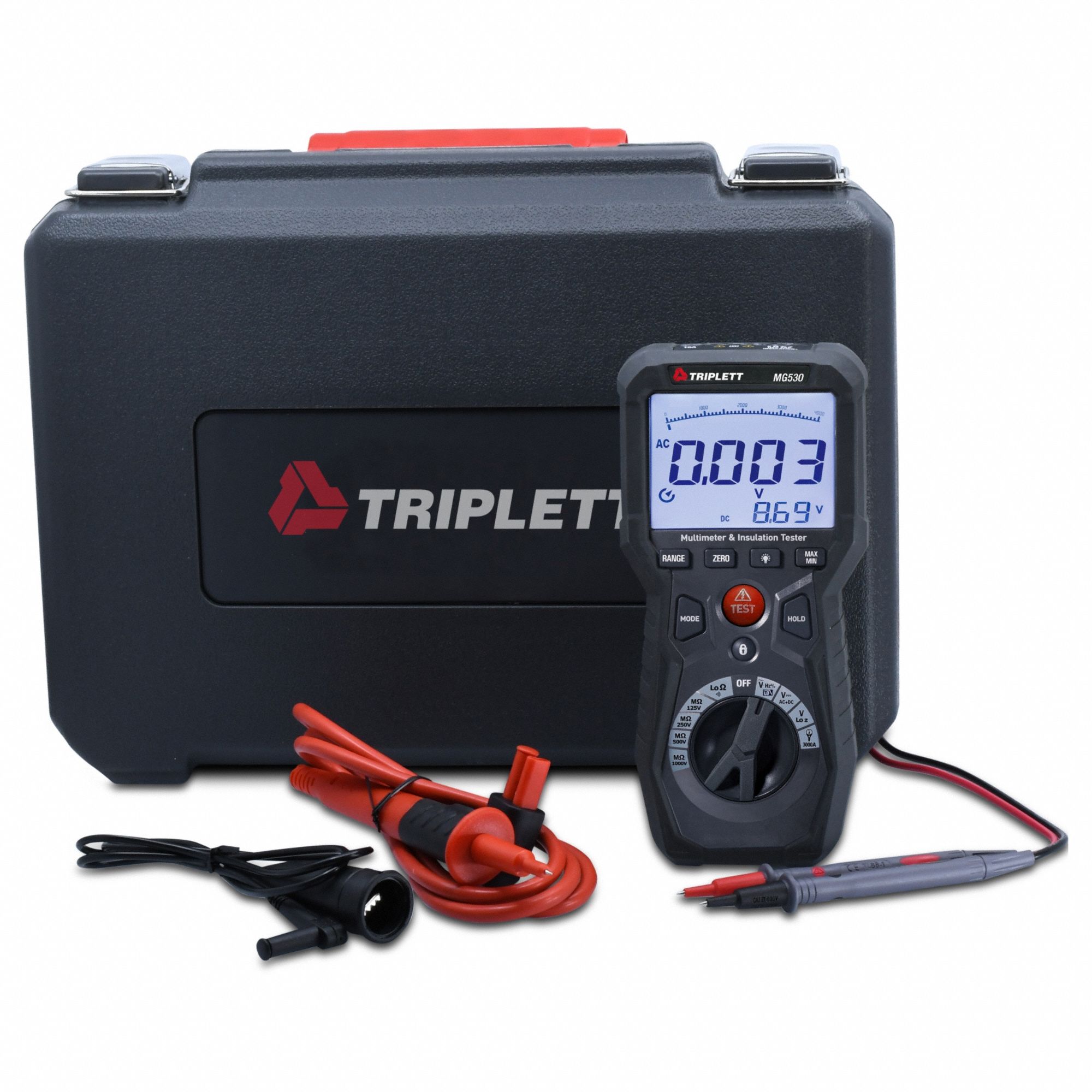 MEGOHMMETER, 0.001 MEGAOHM TO 4,000 MEGAOHM, CAT IV 600V, BATTERY, DIGITAL