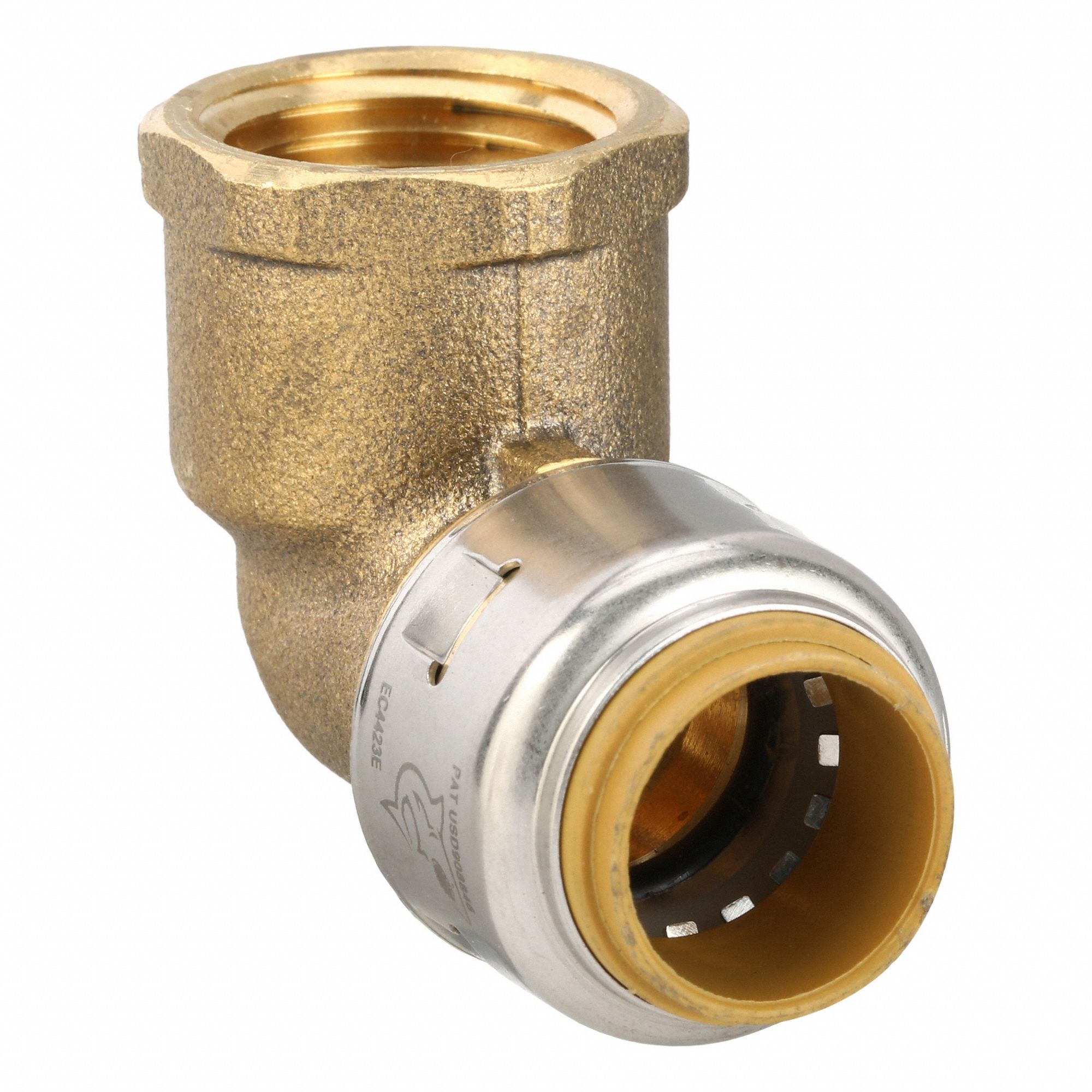 Push-Fit Adapter Fitting: Elbow, 1/2 in OD x 1/2 in Pipe Size, Push-to-Connect x FNPT