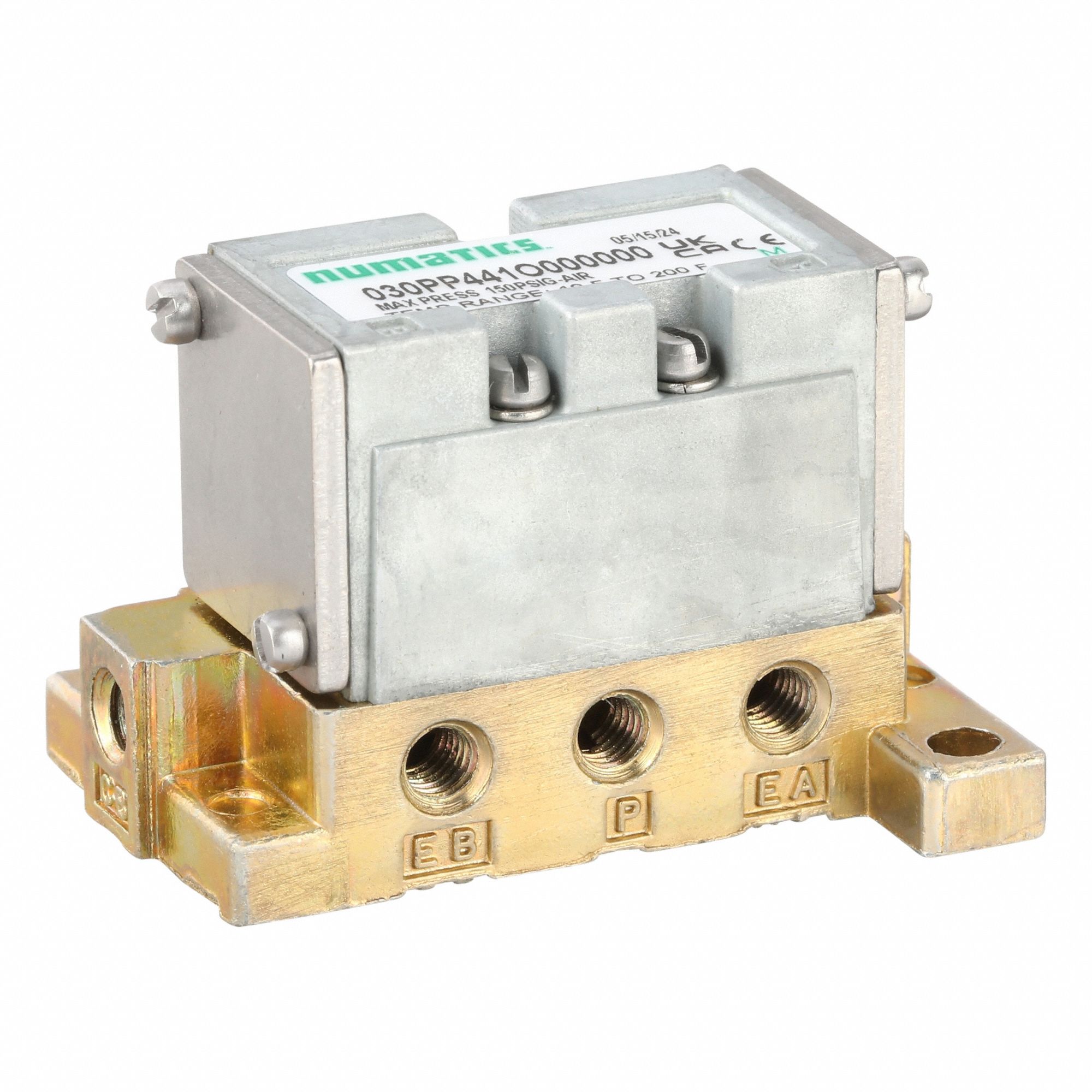 Pilot Air Control Valve: Four-Way / Two-Position, #10-32 NPT, Remote Pilot, Pilot Return, 150 psi