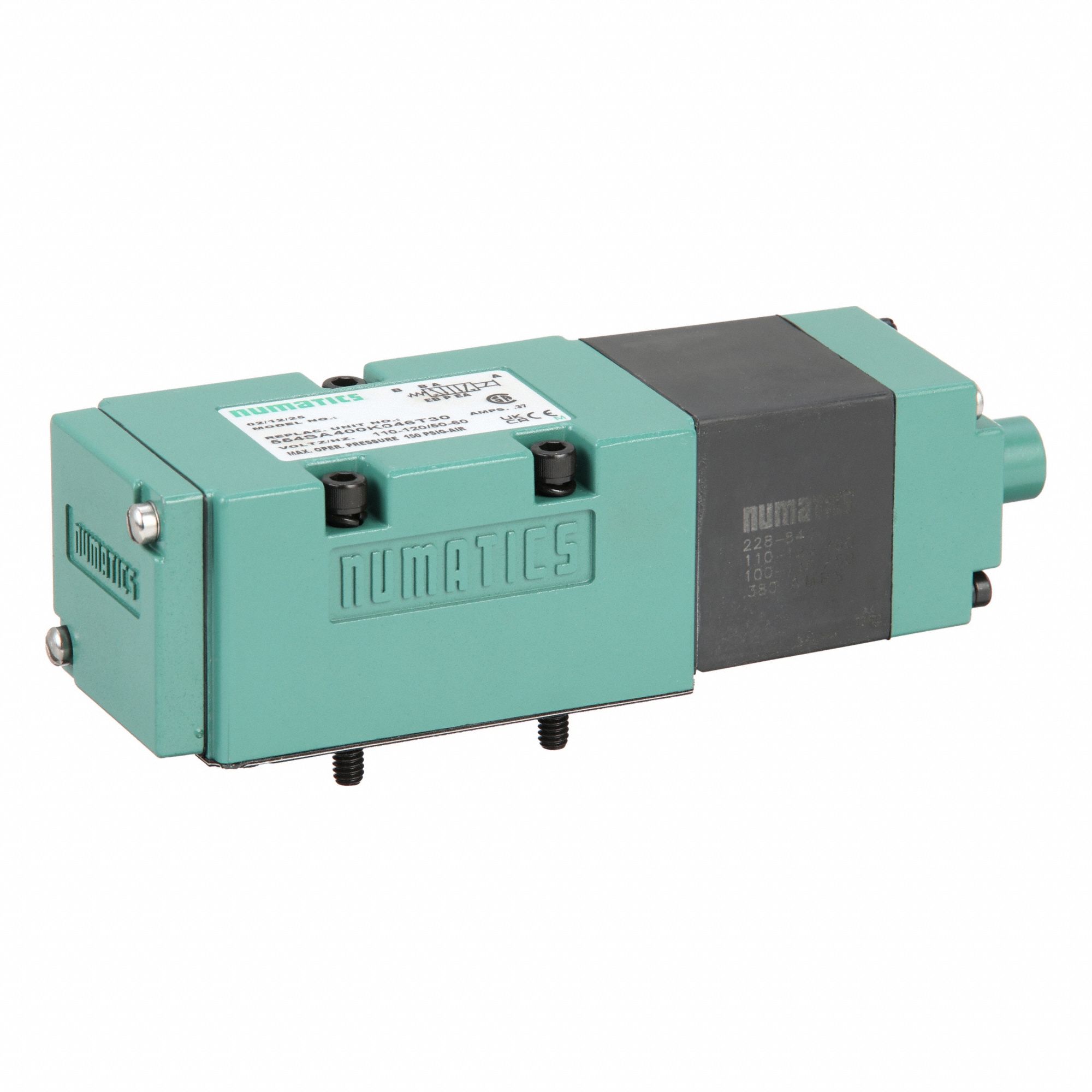 Solenoid Air Control Valve: Single Solenoid, Four-Way / Two-Position, 5 Coefficient of Volume (Cv)