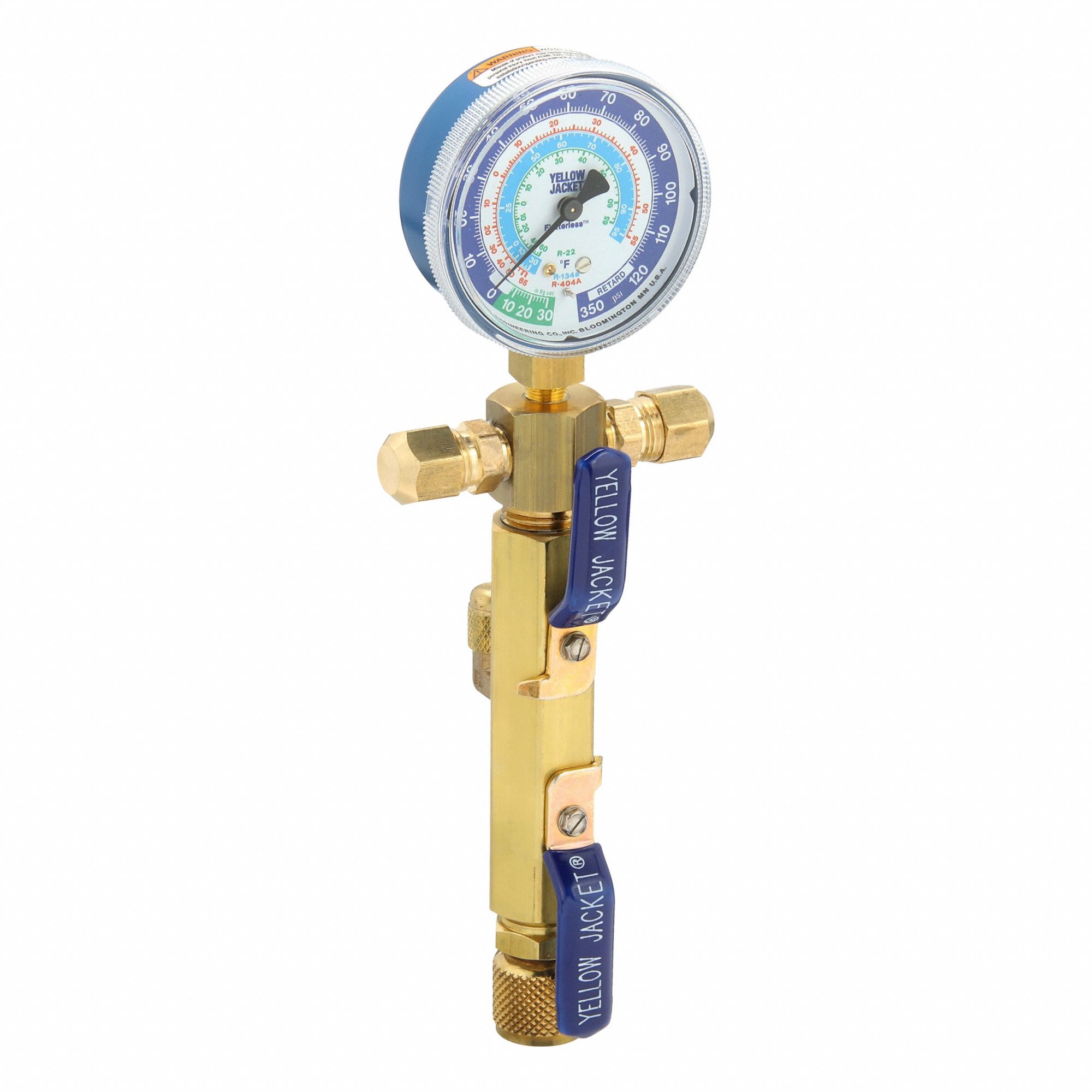 Manifold Gauge: 2 Valves, 0 Hoses, Series SuperEvac, 2 1/2 in Gauge