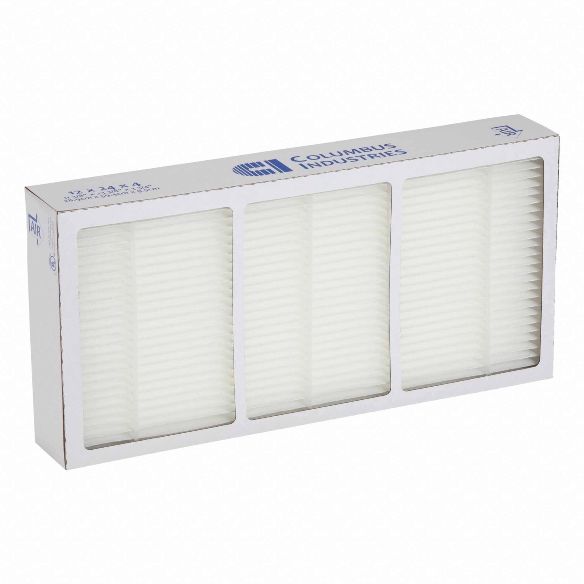 Mini-Pleat Air Filter, 12 in, 24 in, PK3