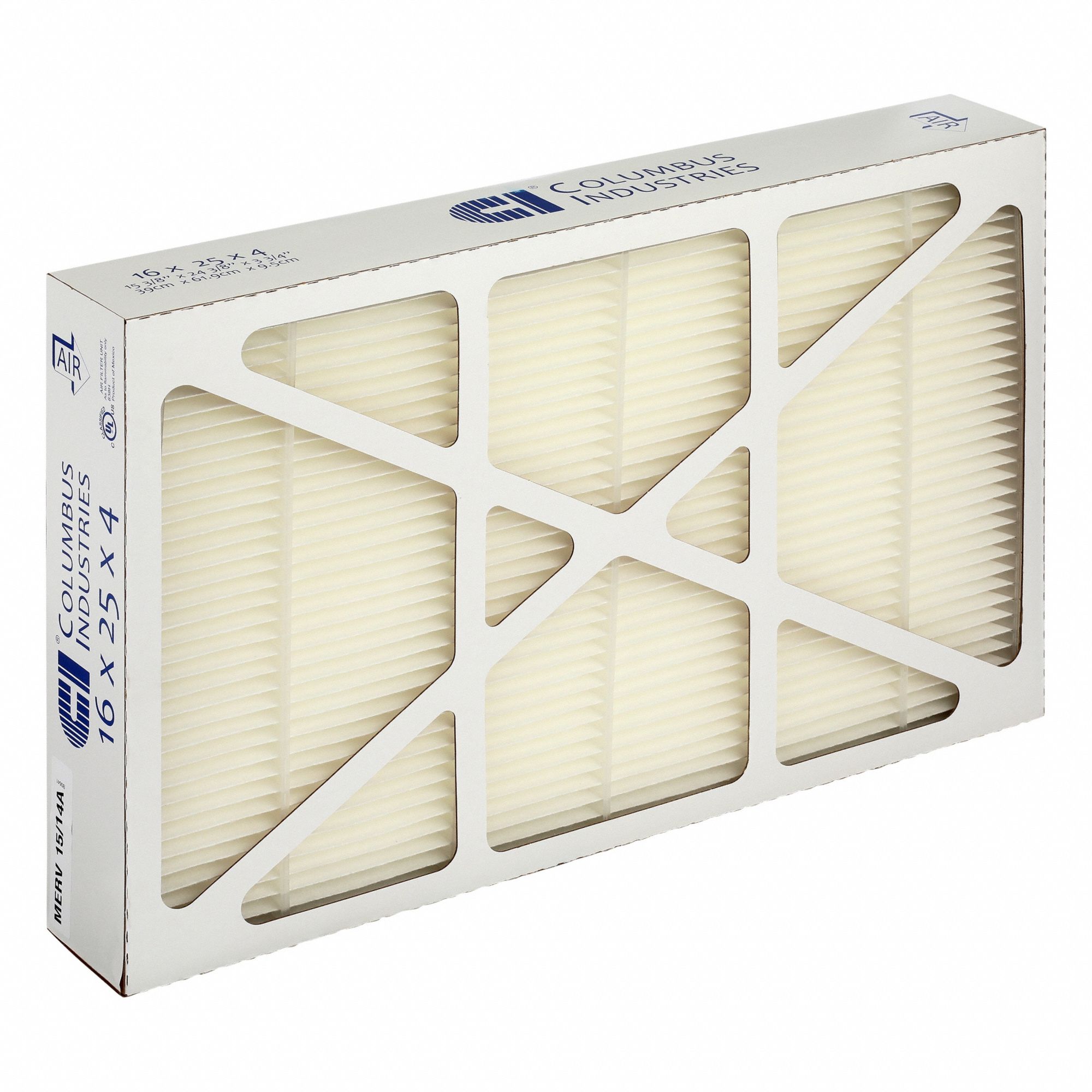 Mini-Pleat Air Filter, 16 in, 25 in, PK3