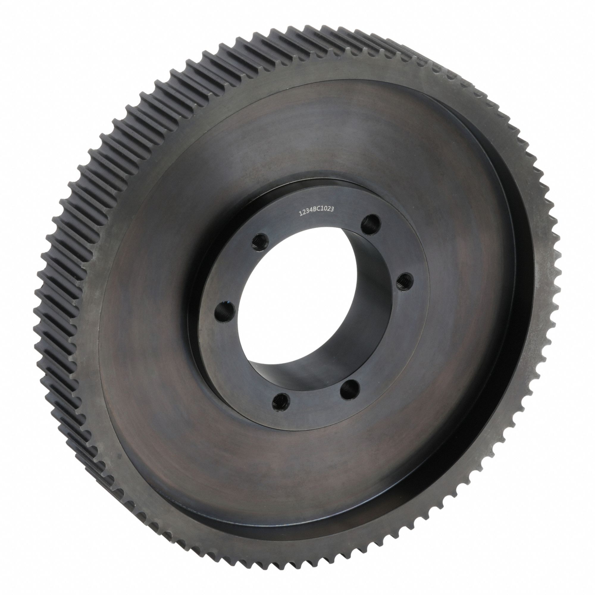 Timing Belt Pulley: Curvilinear, Bushed, For HTD Timing Belt Section, 90 Teeth