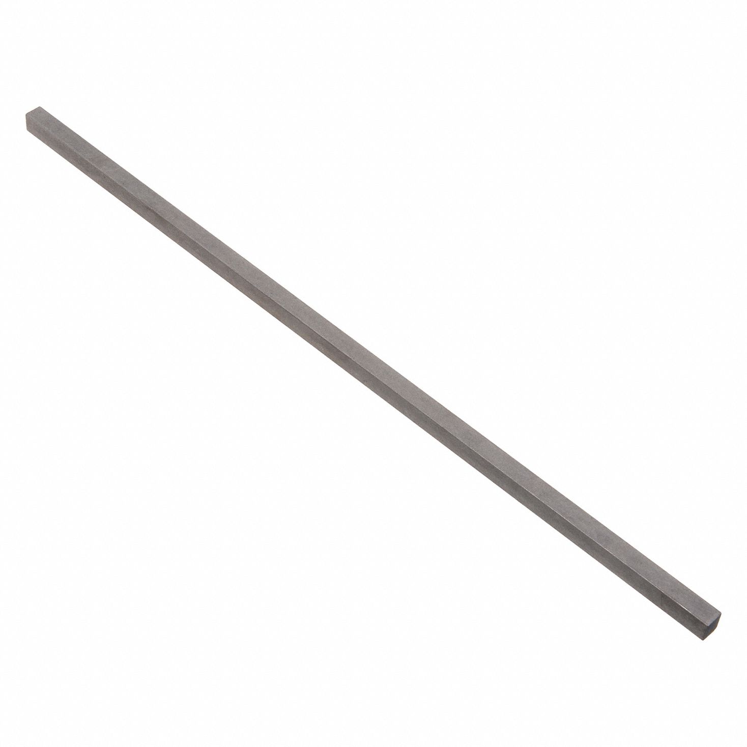 Key Stock: Metric, 8 mm Ht, 305 mm Lg, 10 mm Wd, Stainless Steel, 316