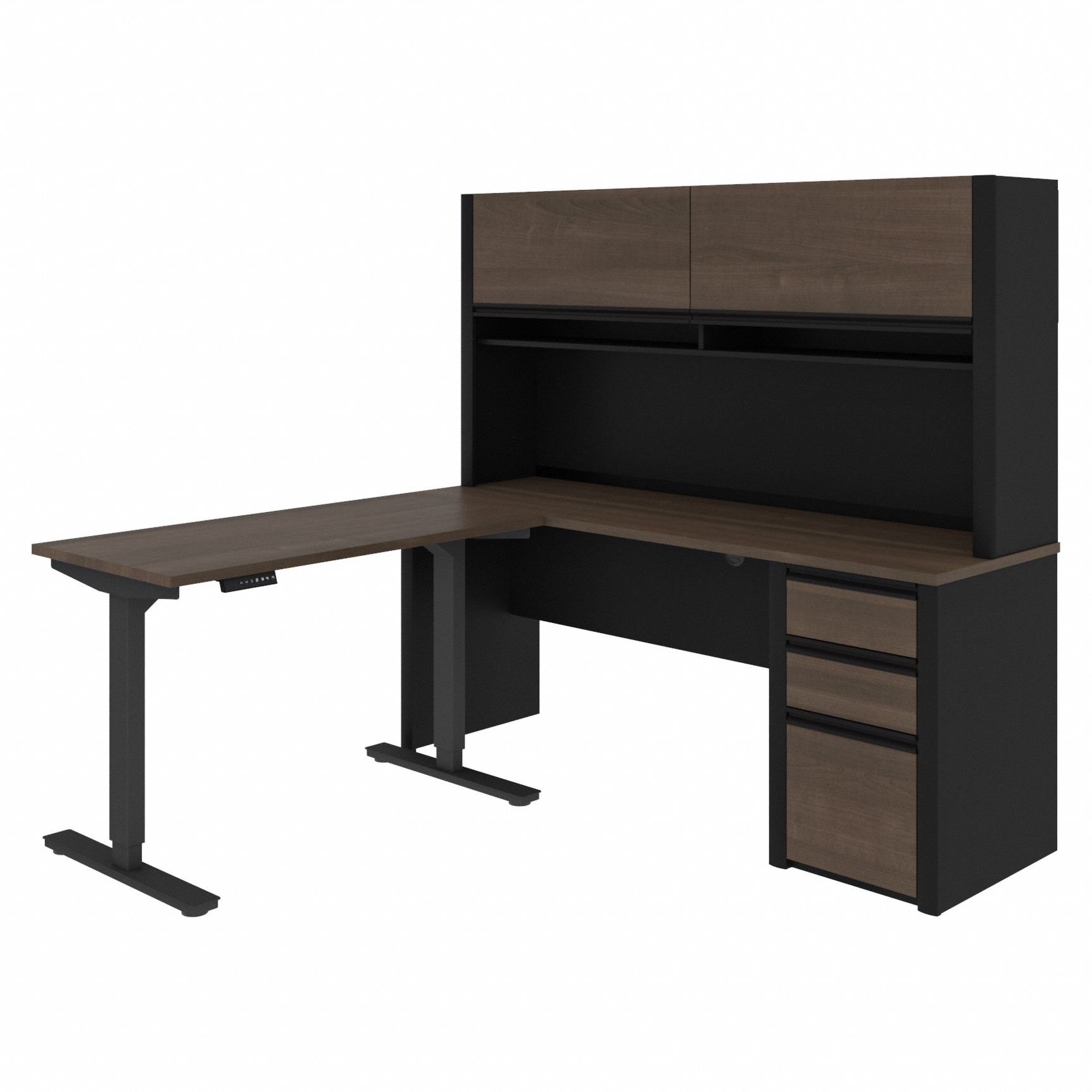 BESTAR, Antigua/Black, 48 in Overall Wd, Office Furniture Kit with ...