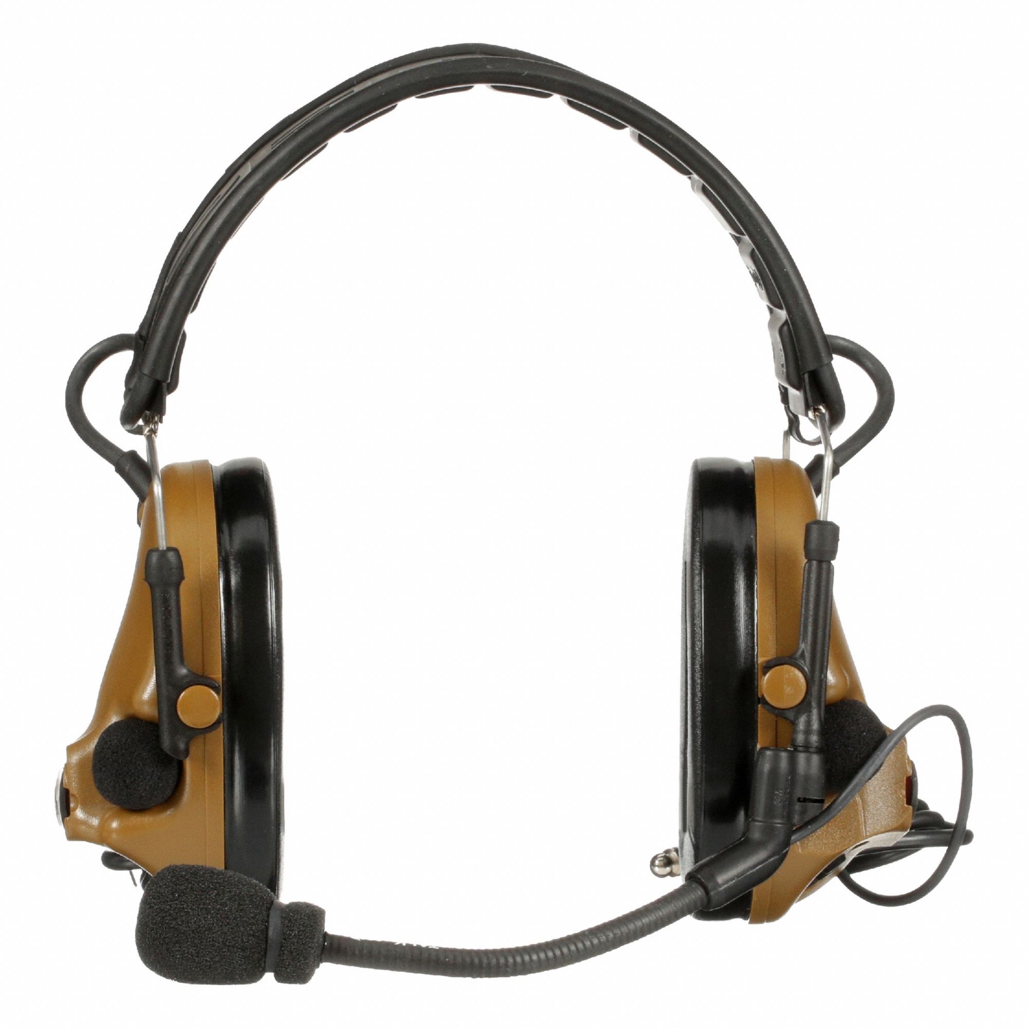 Tactical Headset Foldable Dual Lead Brn