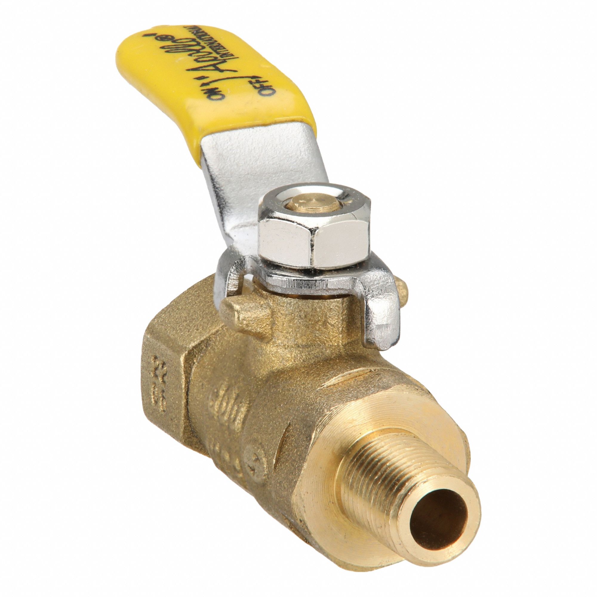 Manual Two-Way Ball Valve: 1/8 in, Brass, Straight, FNPT x MNPT, 600 psi Max. Pressure (CWP)