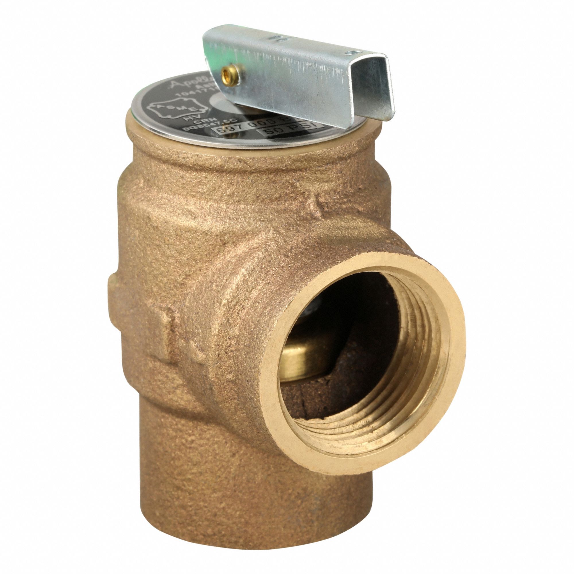 Relief Valve: FNPT x FNPT, 3/4 in x 3/4 in, Bronze, 80 psi Max. Op Pressure