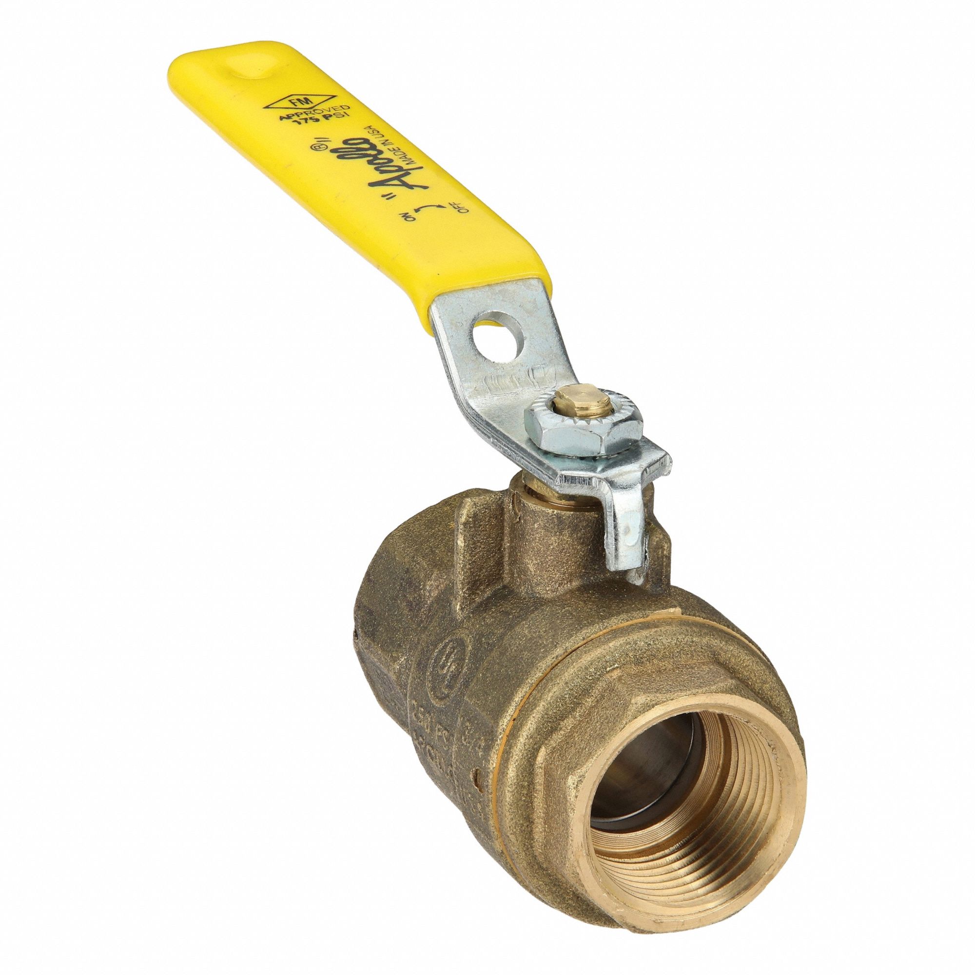 Manual Two-Way Ball Valve: 3/4 in, Brass, Straight, FNPT x FNPT, 600 psi Max. Pressure (CWP)