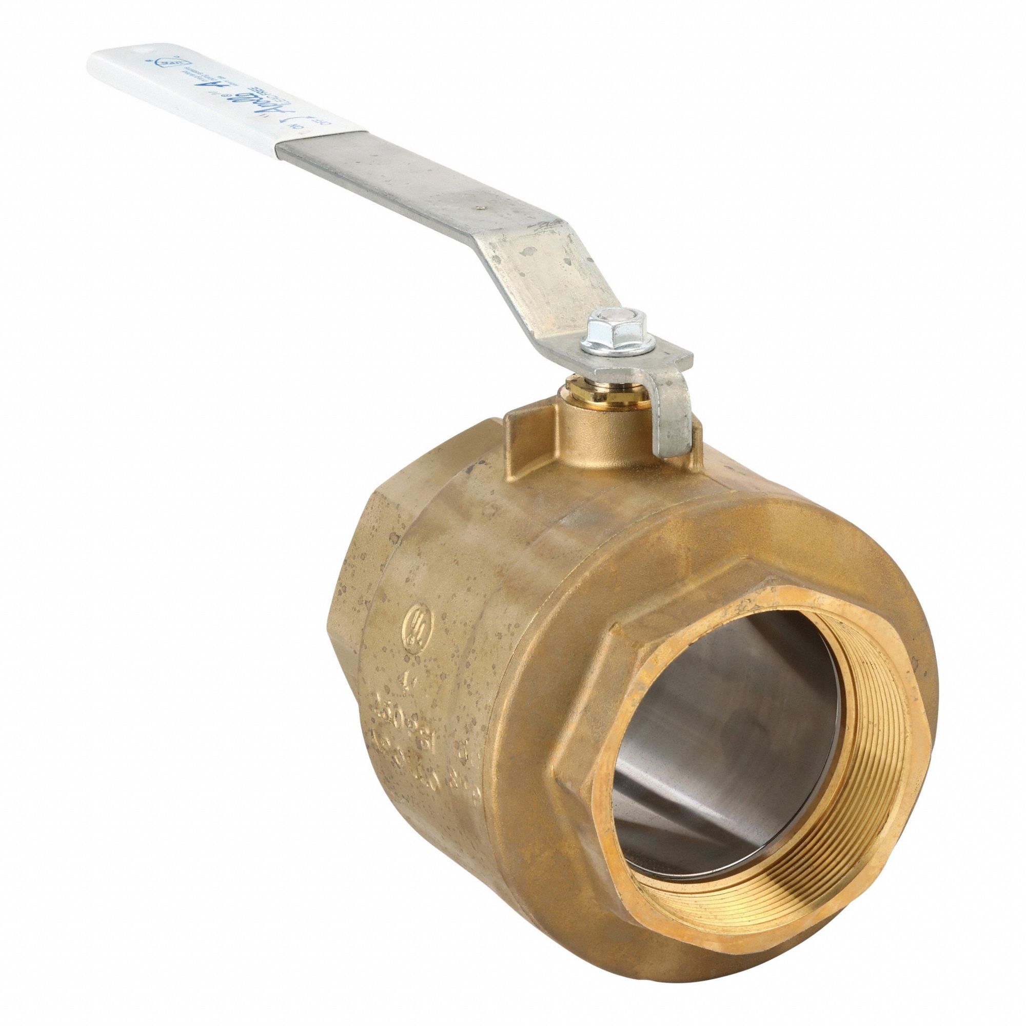 Manual Two-Way Ball Valve: 4 in, Brass, Straight, FNPT x FNPT, 400 psi Max. Pressure (CWP)