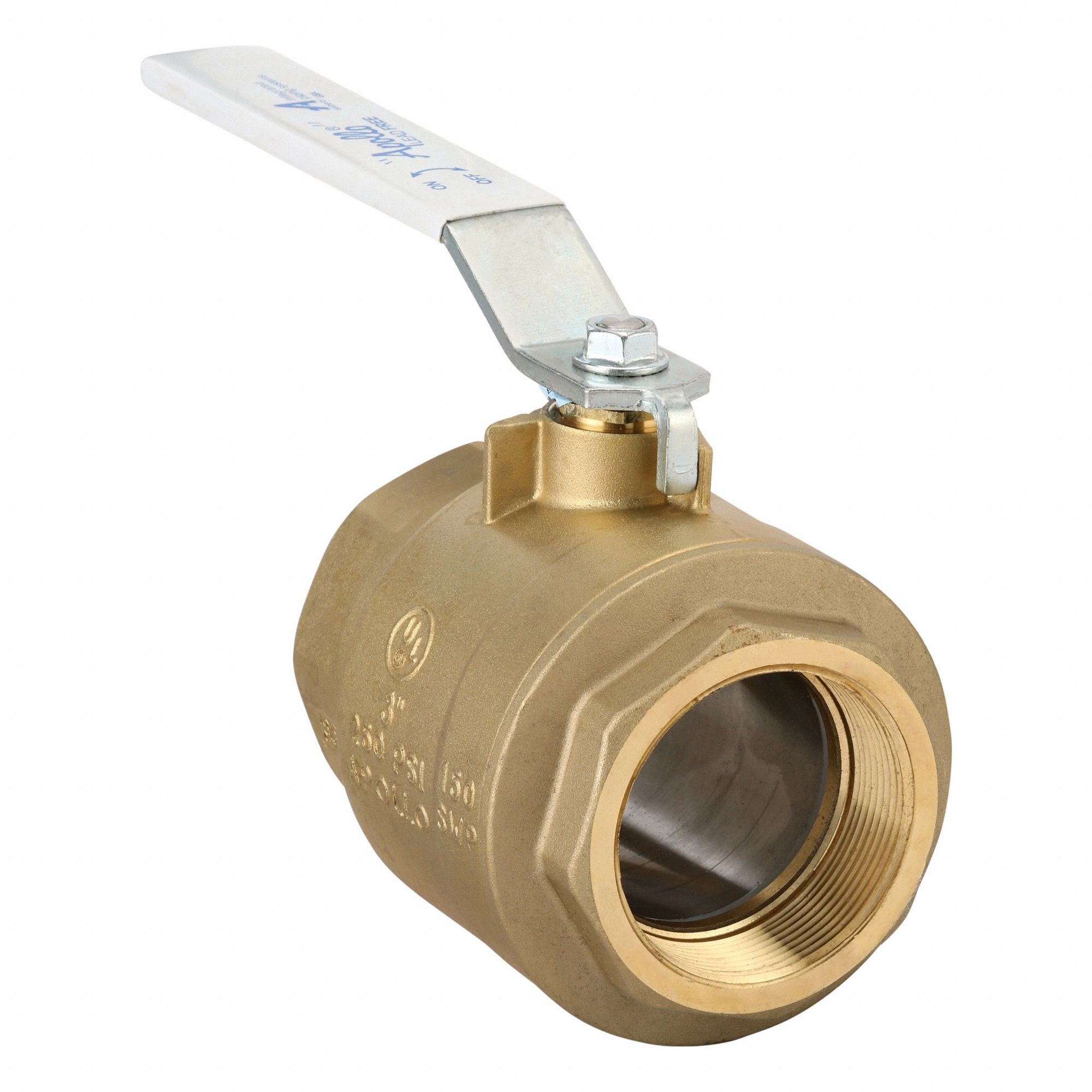 Manual Two-Way Ball Valve: 3 in, Brass, Straight, FNPT x FNPT, 400 psi Max. Pressure (CWP)