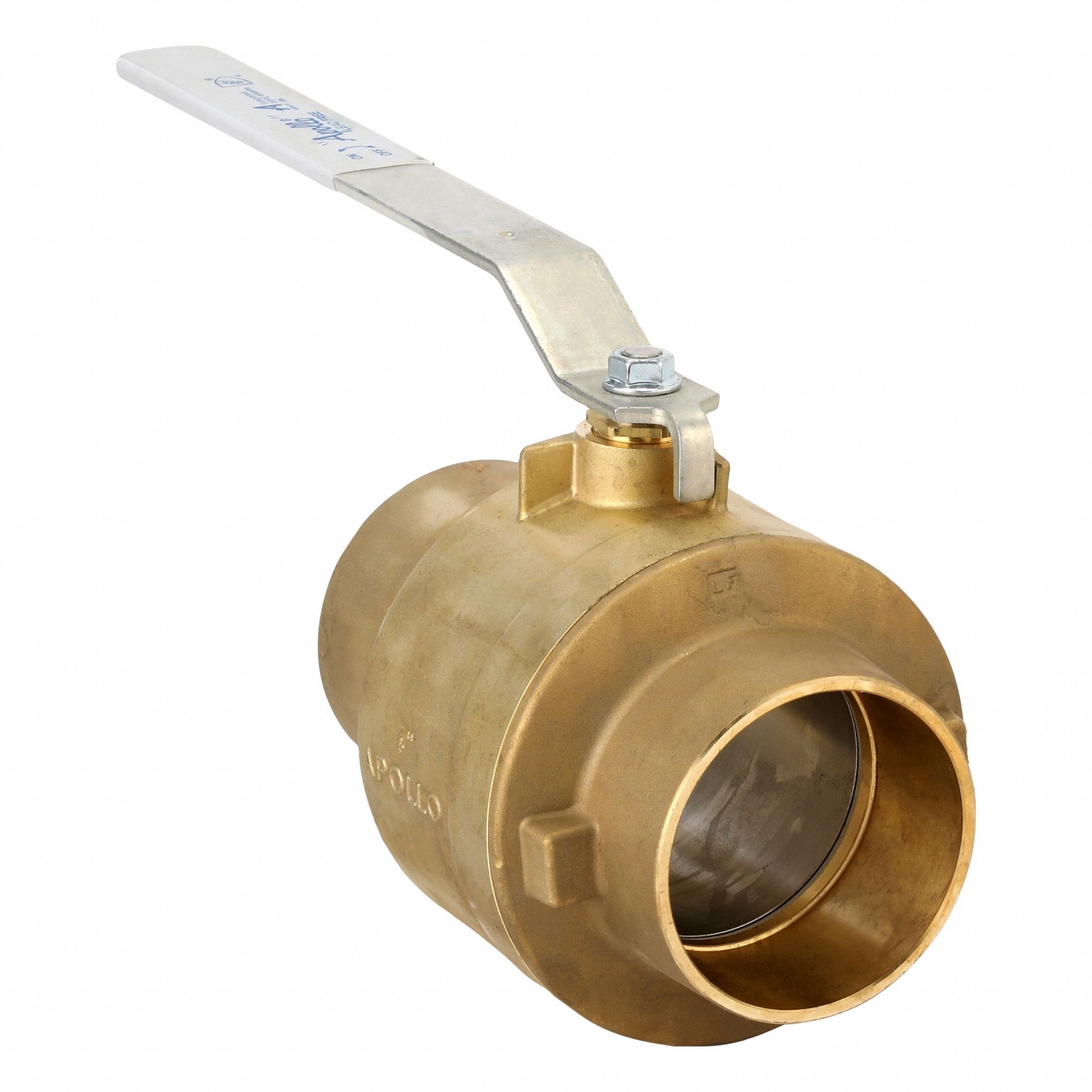 Manual Two-Way Ball Valve: 4 in, Brass, Straight, Sweat x Sweat, 400 psi Max. Pressure (CWP)