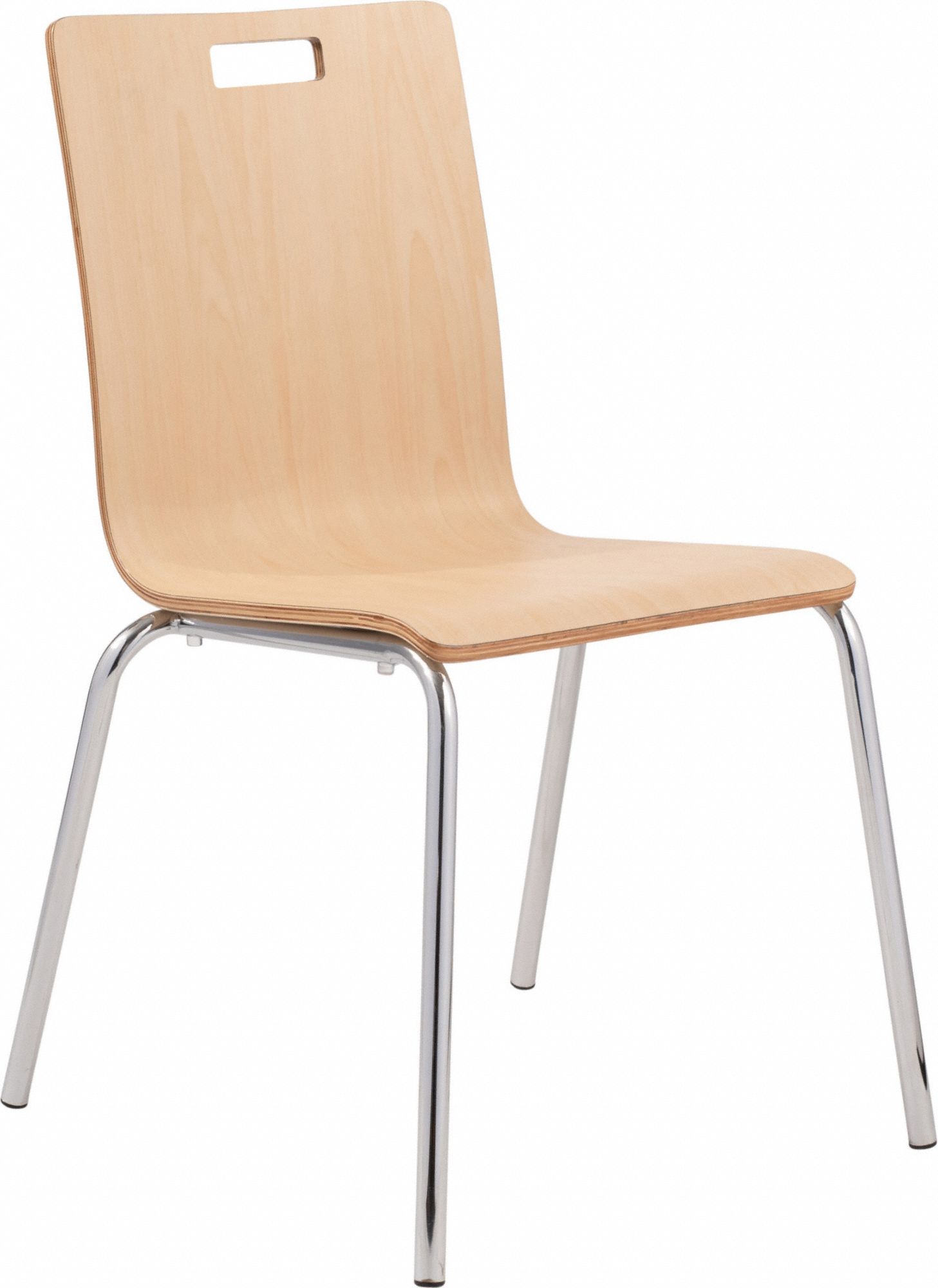 Cafe/Bistro Chair: Wood Seat, Steel Frame, Seat Color Natural, Armless