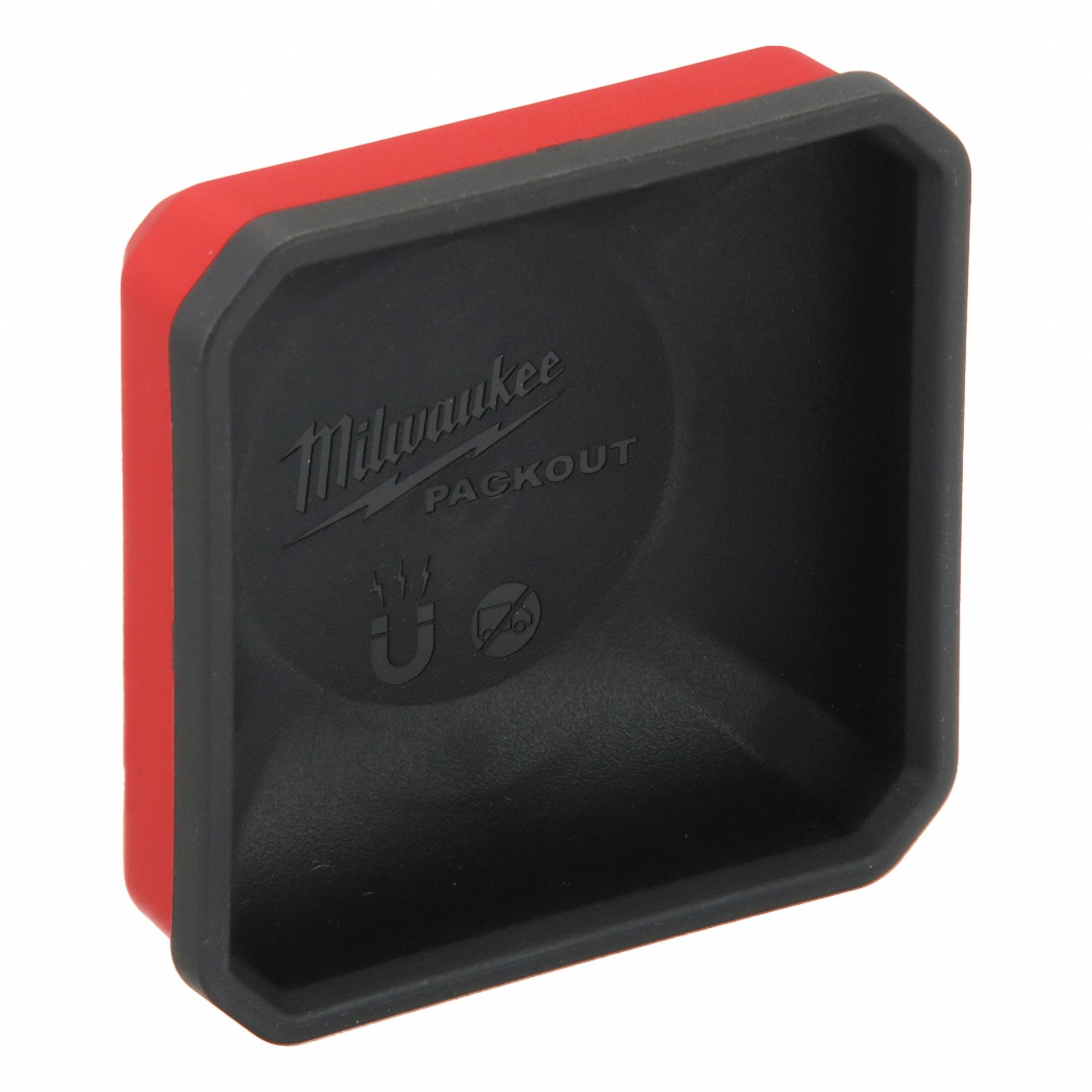 MAGNETIC BIN,RED/BLACK,4 IN EXTERIOR L