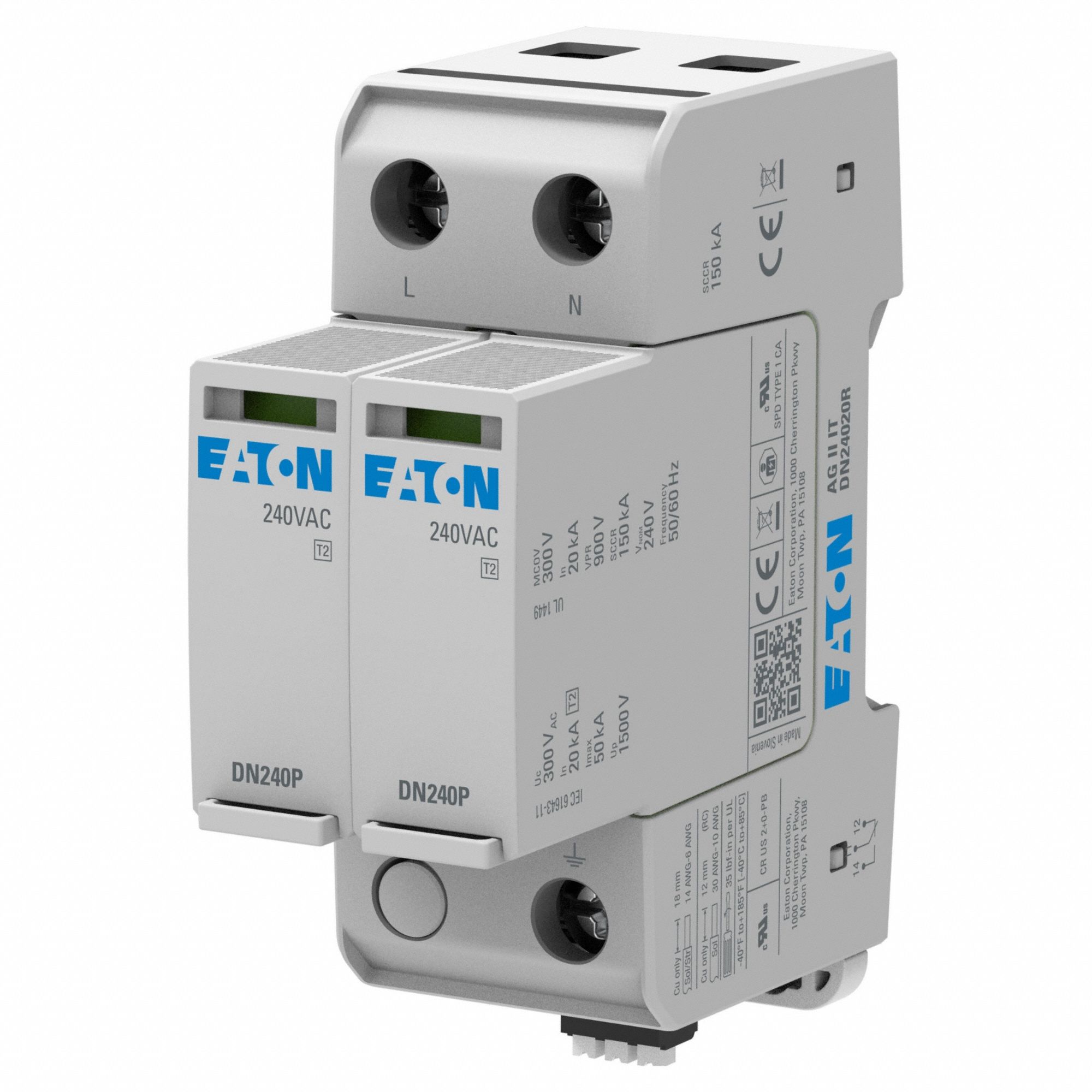 EATON, Two Phase, 240V AC, Surge Protection Device - 810WM8|AGDN24020R ...