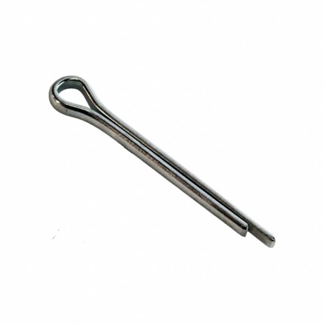 Cotter Pin: Extended Prong, Inch, 3/16 in Pin Dia, Steel, Ungraded, Zinc Plated, 250 PK