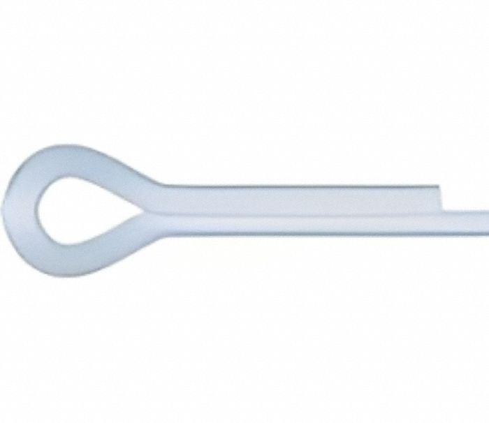 Cotter Pin: Extended Prong, Inch, 3/16 in Pin Dia, Steel, Ungraded, Zinc Plated, 100 PK