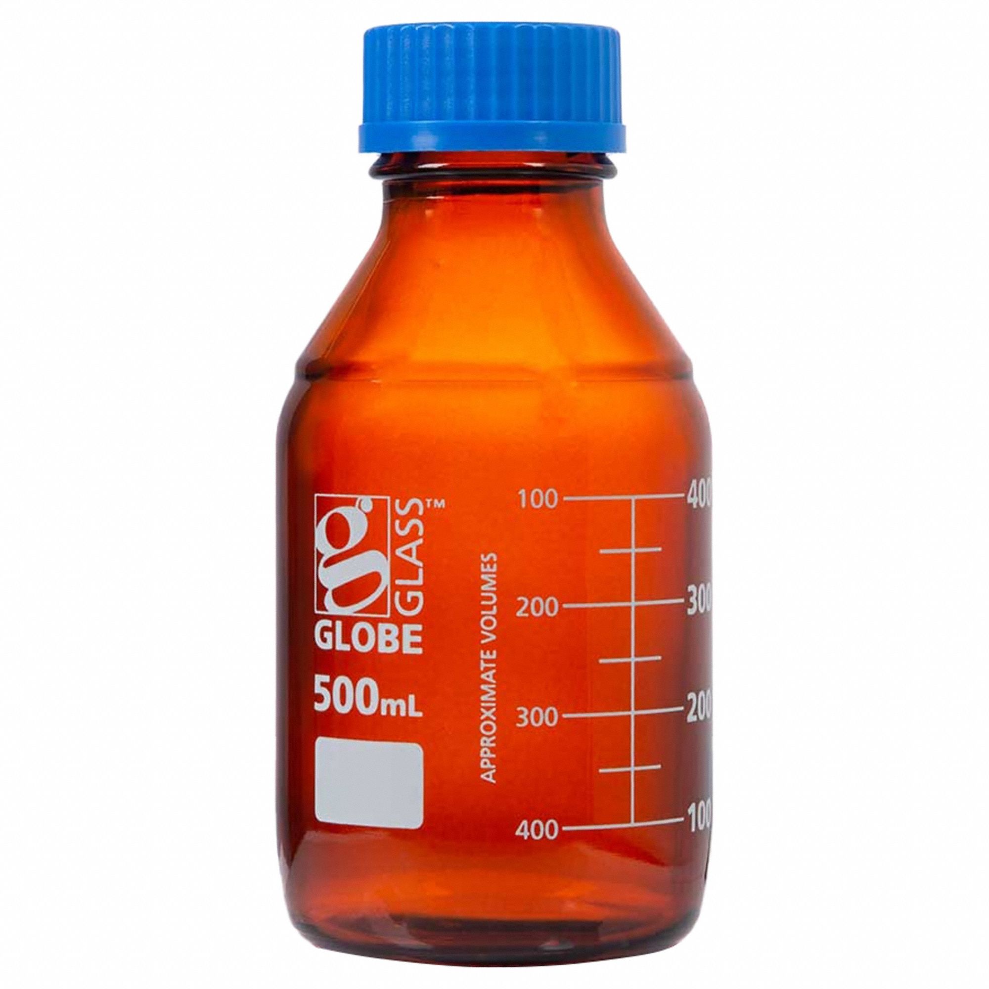 Bottle: Borosilicate Glass, 500 mL Capacity - mL, 16.9 fl oz Capacity - oz, 86 mm Body Dia, Sterile