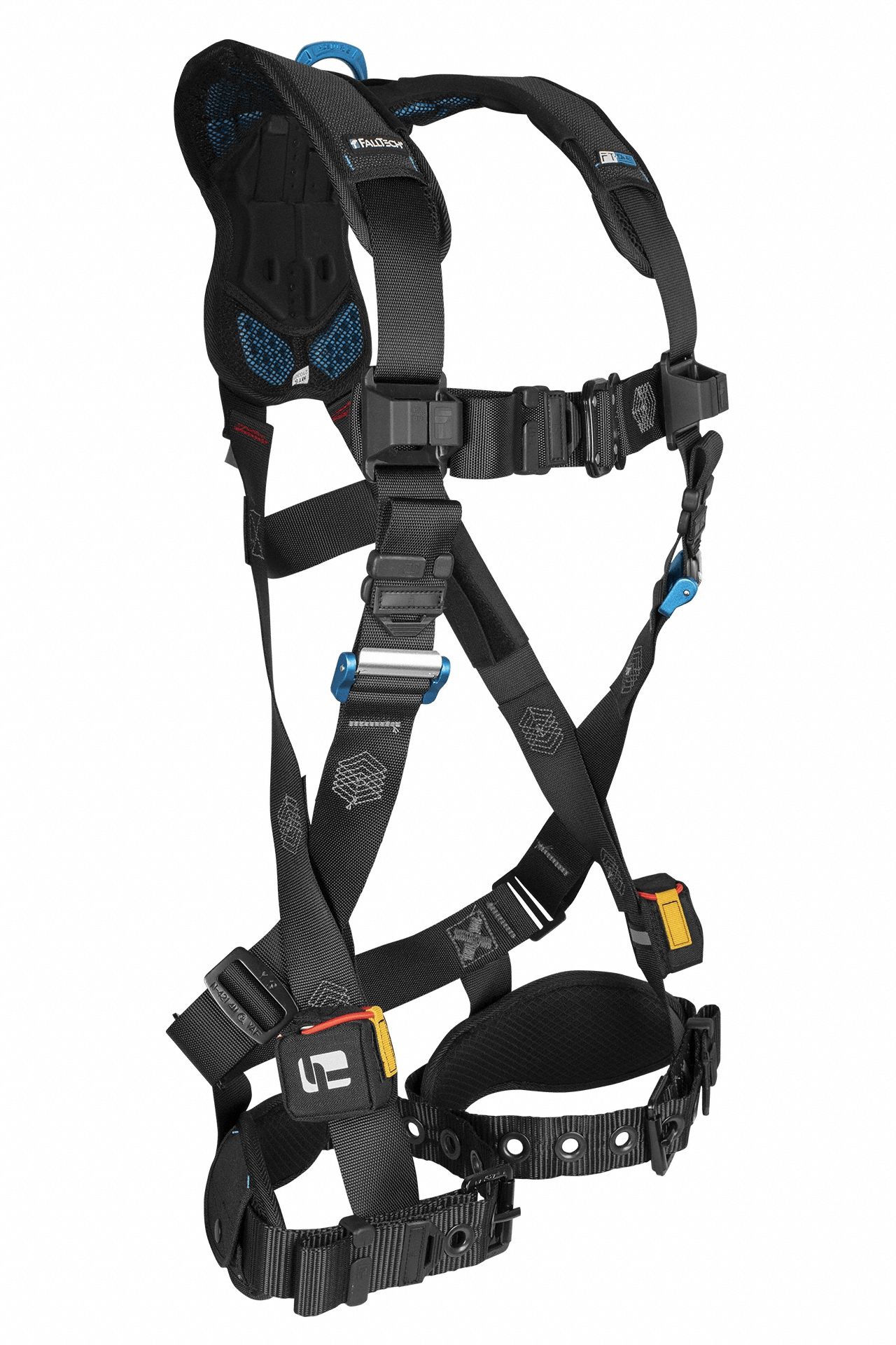 Full Body Harness: Vest Harness, Quick-Connect / Tongue, Cam, 2XL, Padded, Aluminum