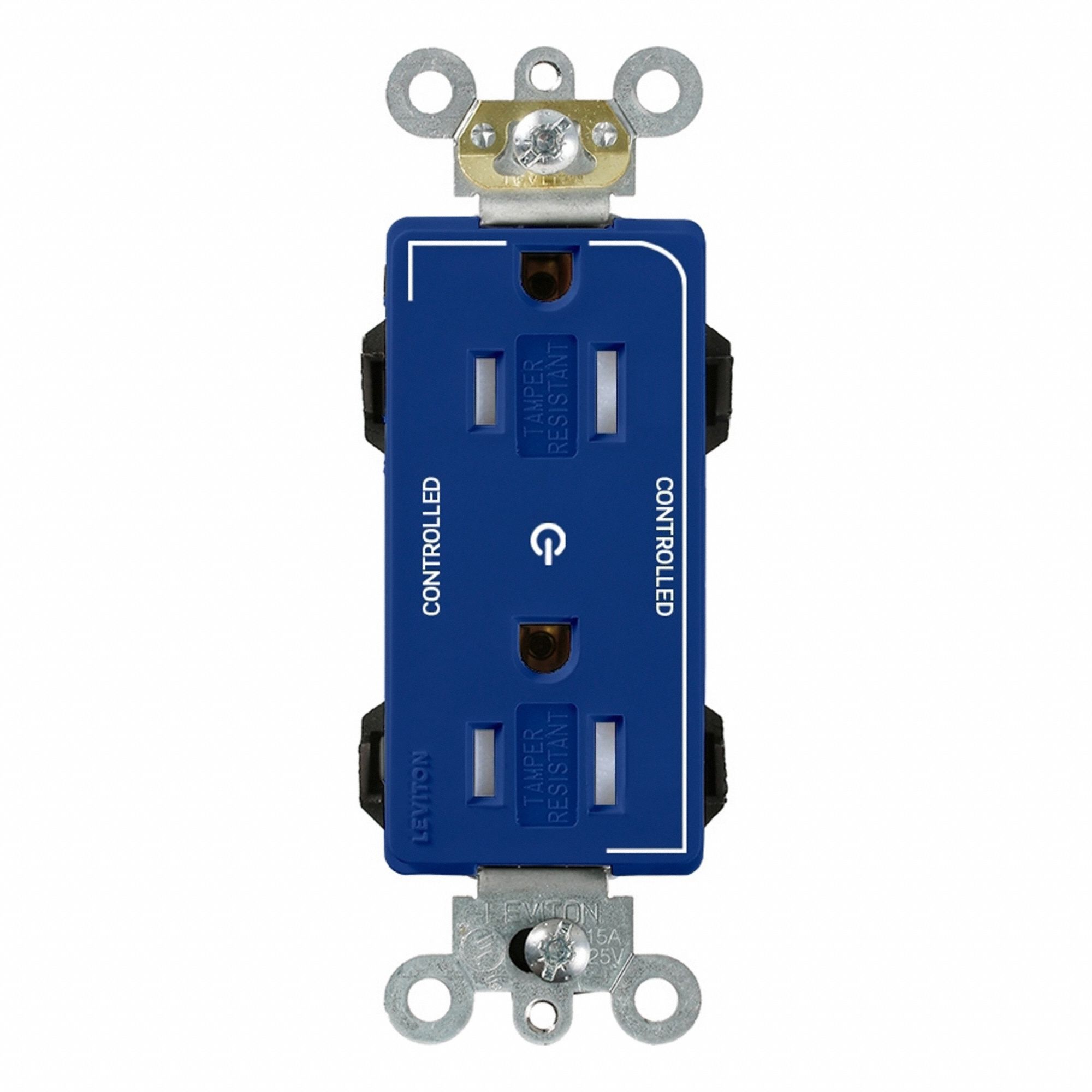 Lev-Lok DPl Rec 15A 125V TR 2MCtrl Blue