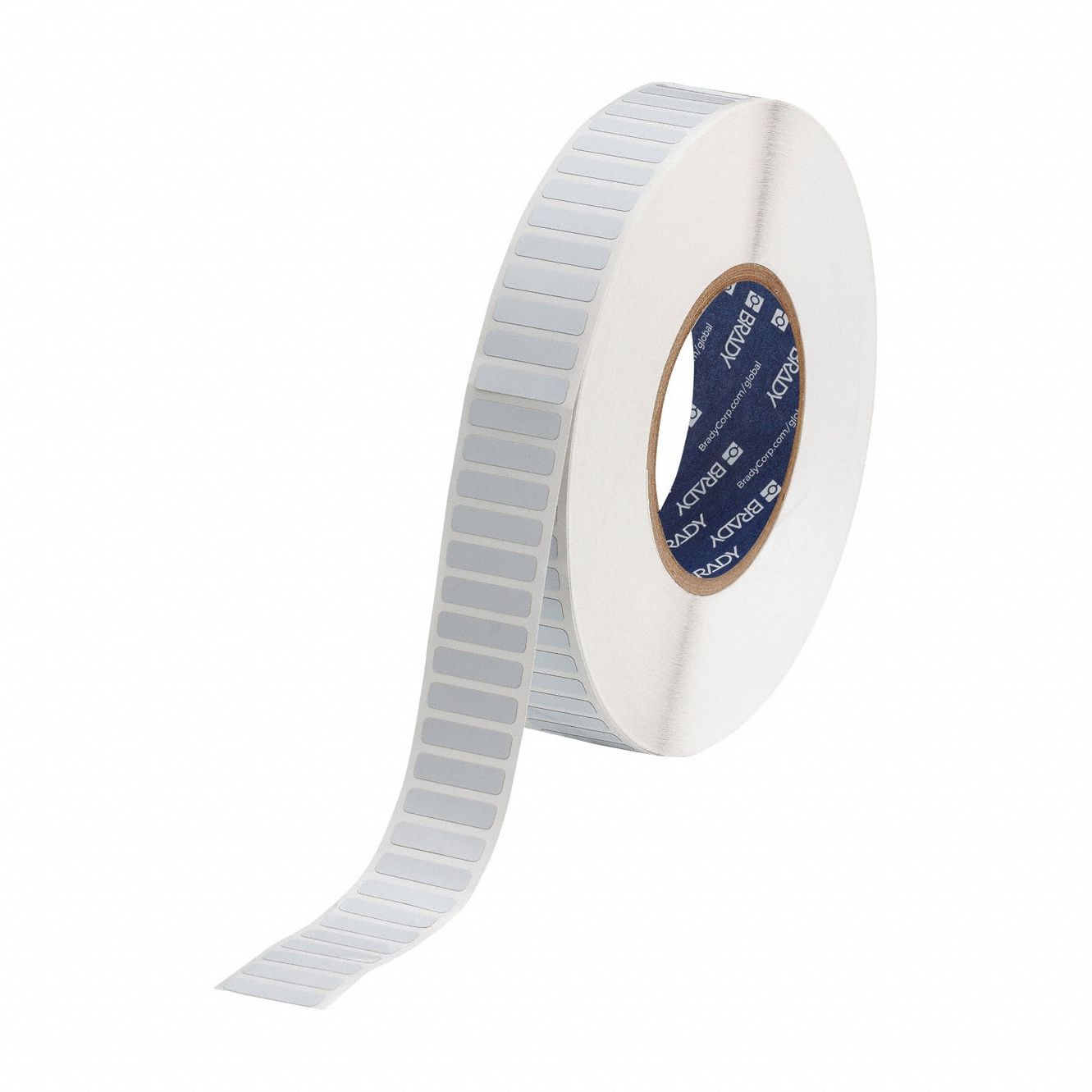 Pre-Cut Label Stock Roll: 1/4 in x 1 in, 1 13/64 in x 1/4 in, Polyimide, White (Gloss)