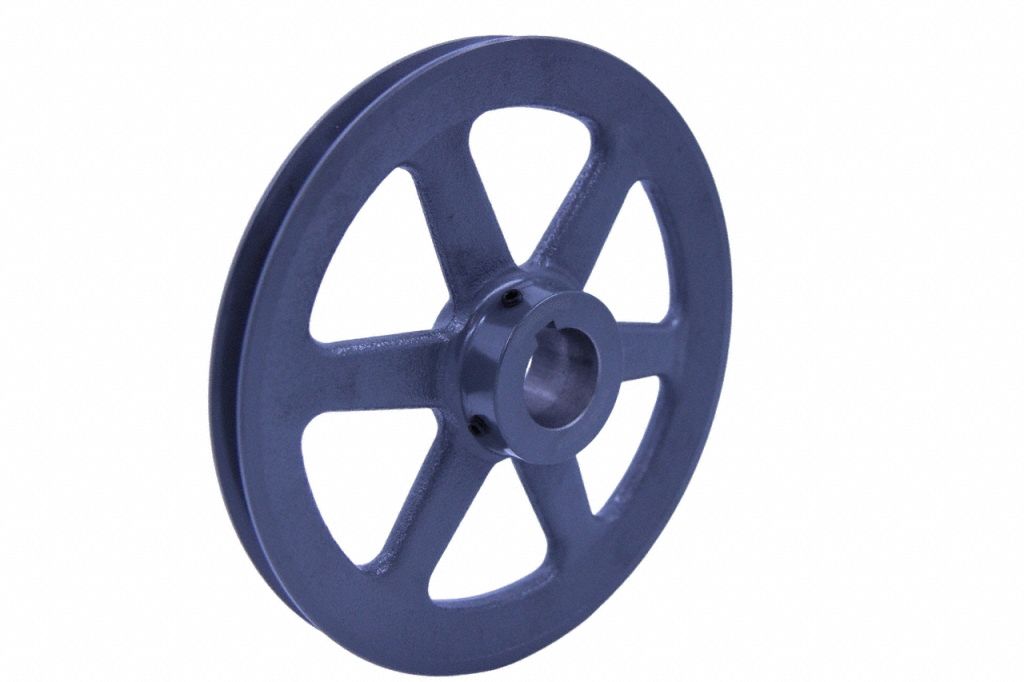 V-Belt Pulley: BK100, 1 Groove, 9.75 in OD, Fixed Bore, 1 1/4 in Bore, Cast Iron