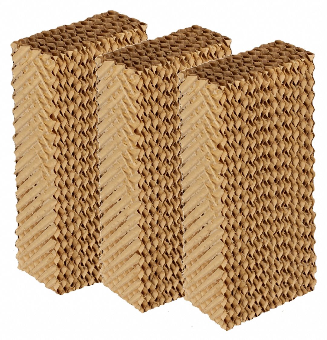 Evaporative Cooler Media: Cellulose, Portacool, 24 in x 12 in x 6 in, 3 PK