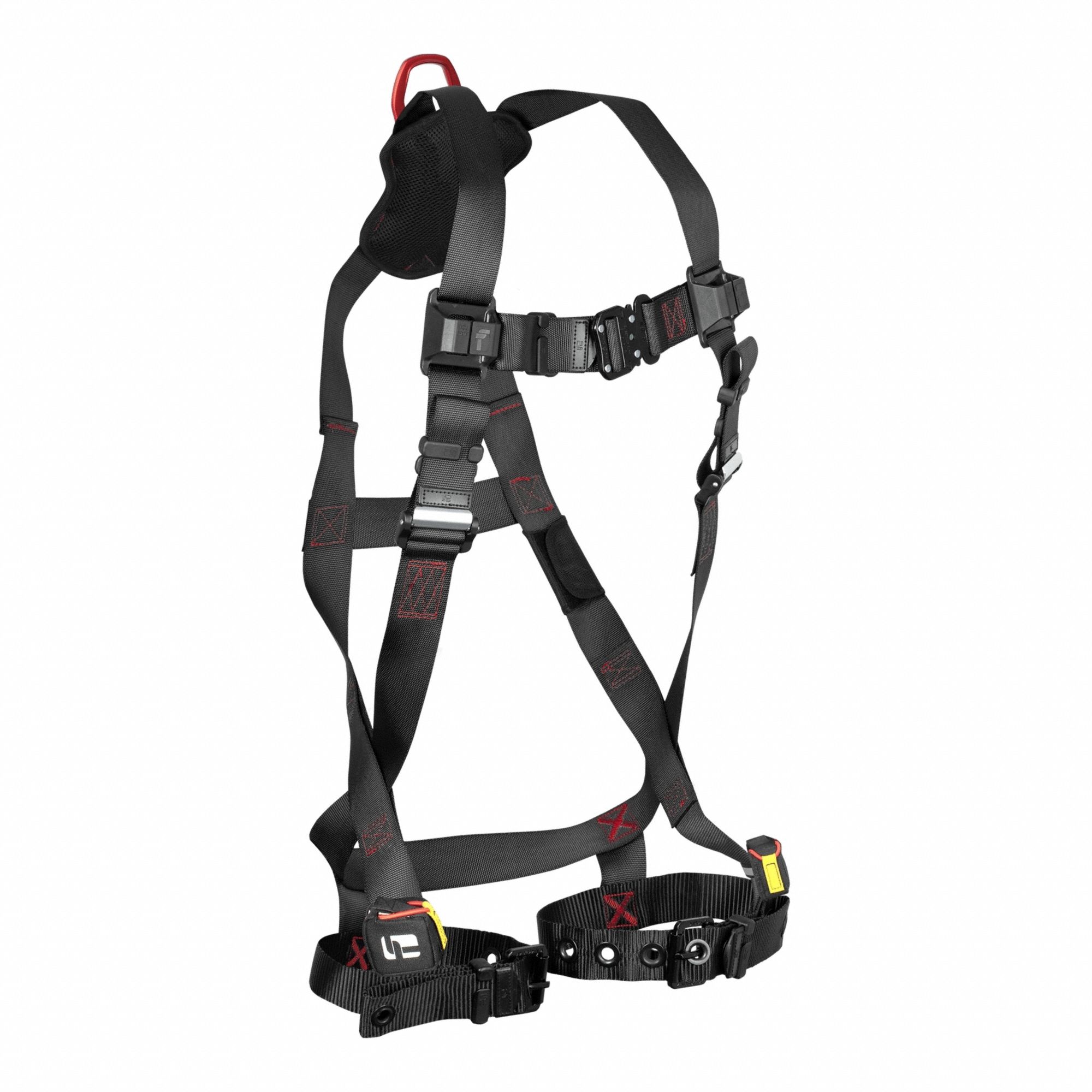 Full Body Harness: Vest Harness, Quick-Connect / Tongue, Cam, 2XL/3XL, Padded, Aluminum