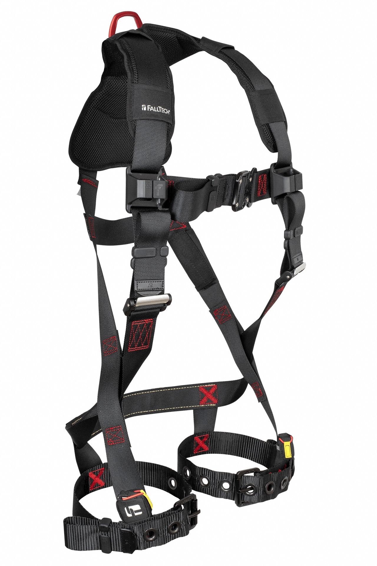 Fall Protection Harness: Vest Harness, Quick-Connect / Tongue, Cam, 2XL/3XL, Padded, Black