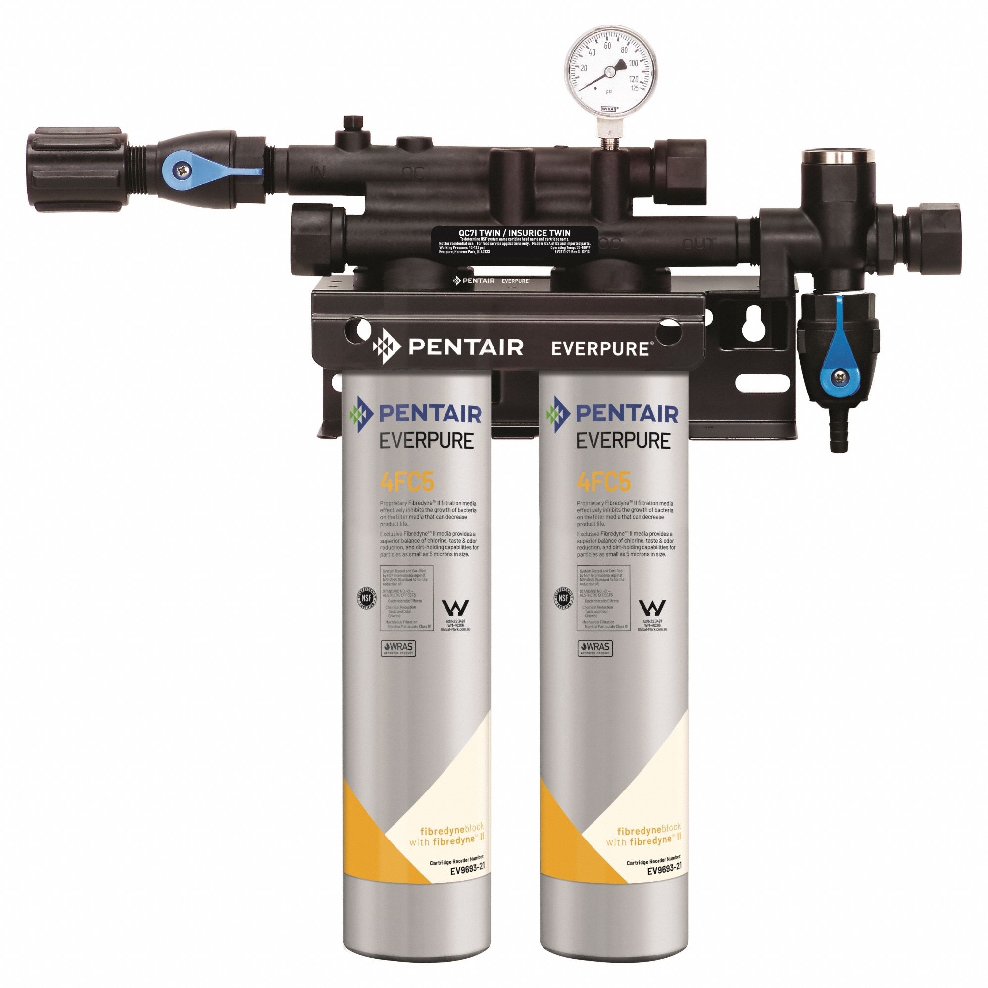 Water Filtration System: 5 micron, 5 gpm, 30, 000 gal, 19 in Overall Ht, 17 in Overall Dia