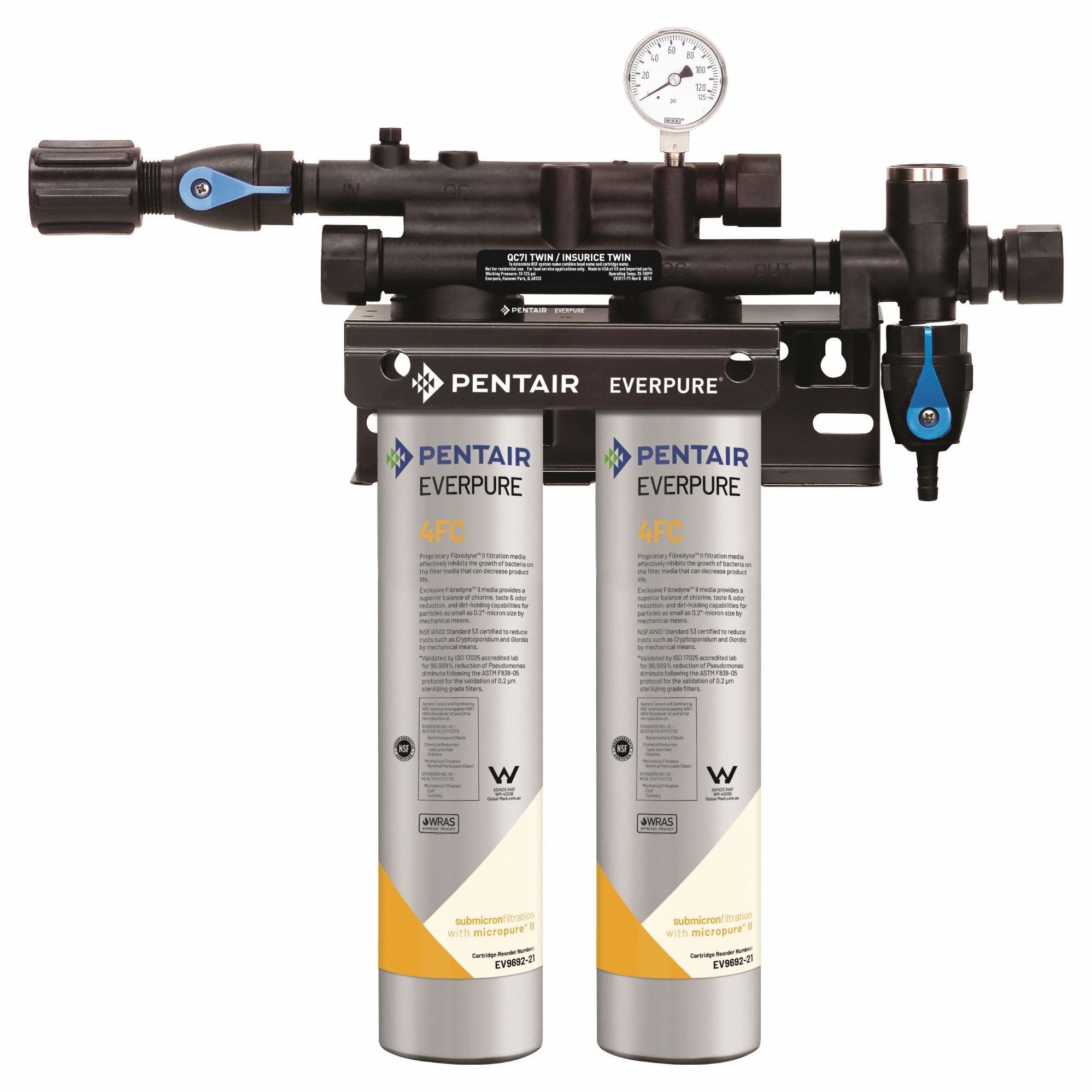 Water Filtration System: 0.2 micron, 5 gpm, 30, 000 gal, 19 in Overall Ht, 17 in Overall Dia