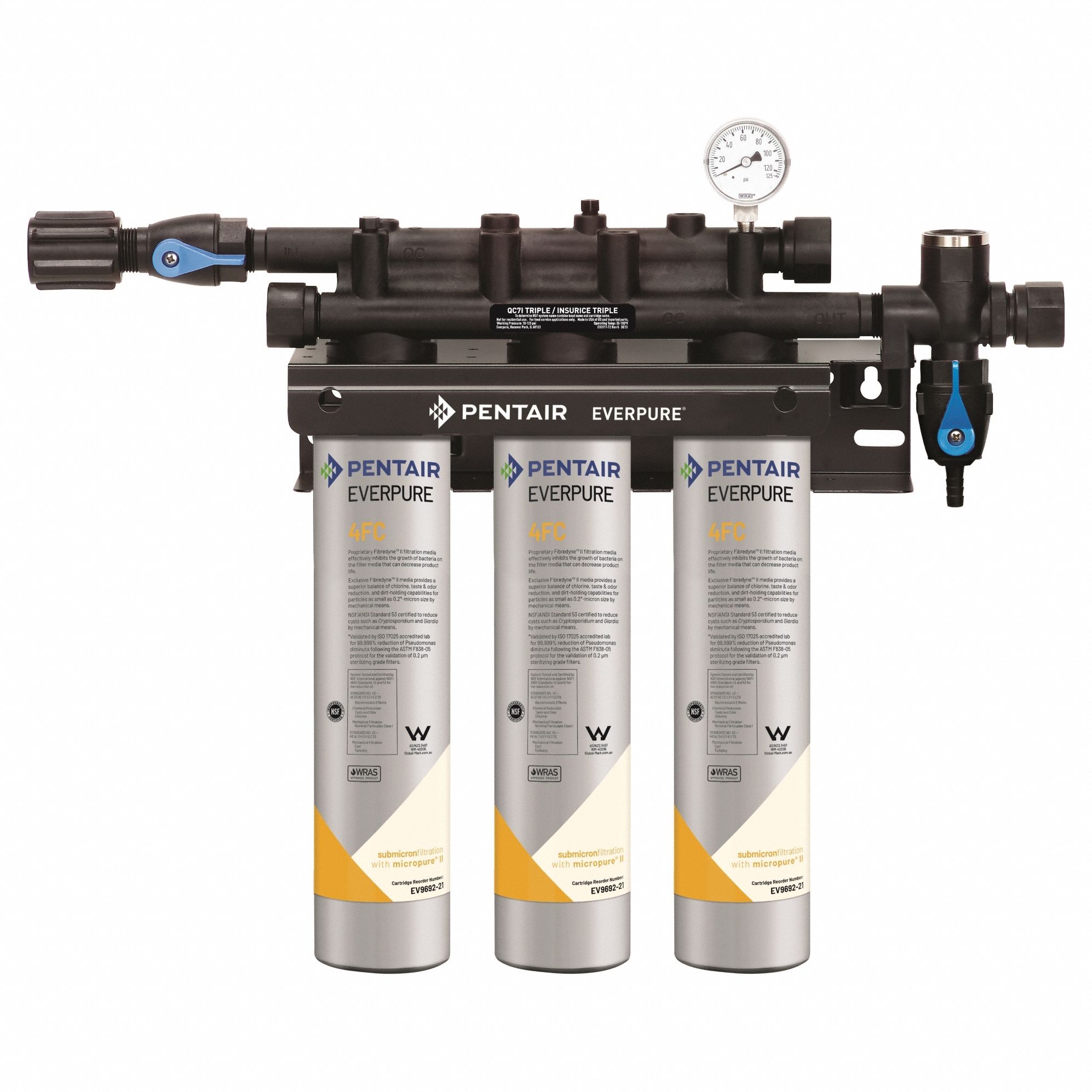 Water Filtration System: 0.2 micron, 7.5 gpm, 45, 000 gal, 19 in Overall Ht