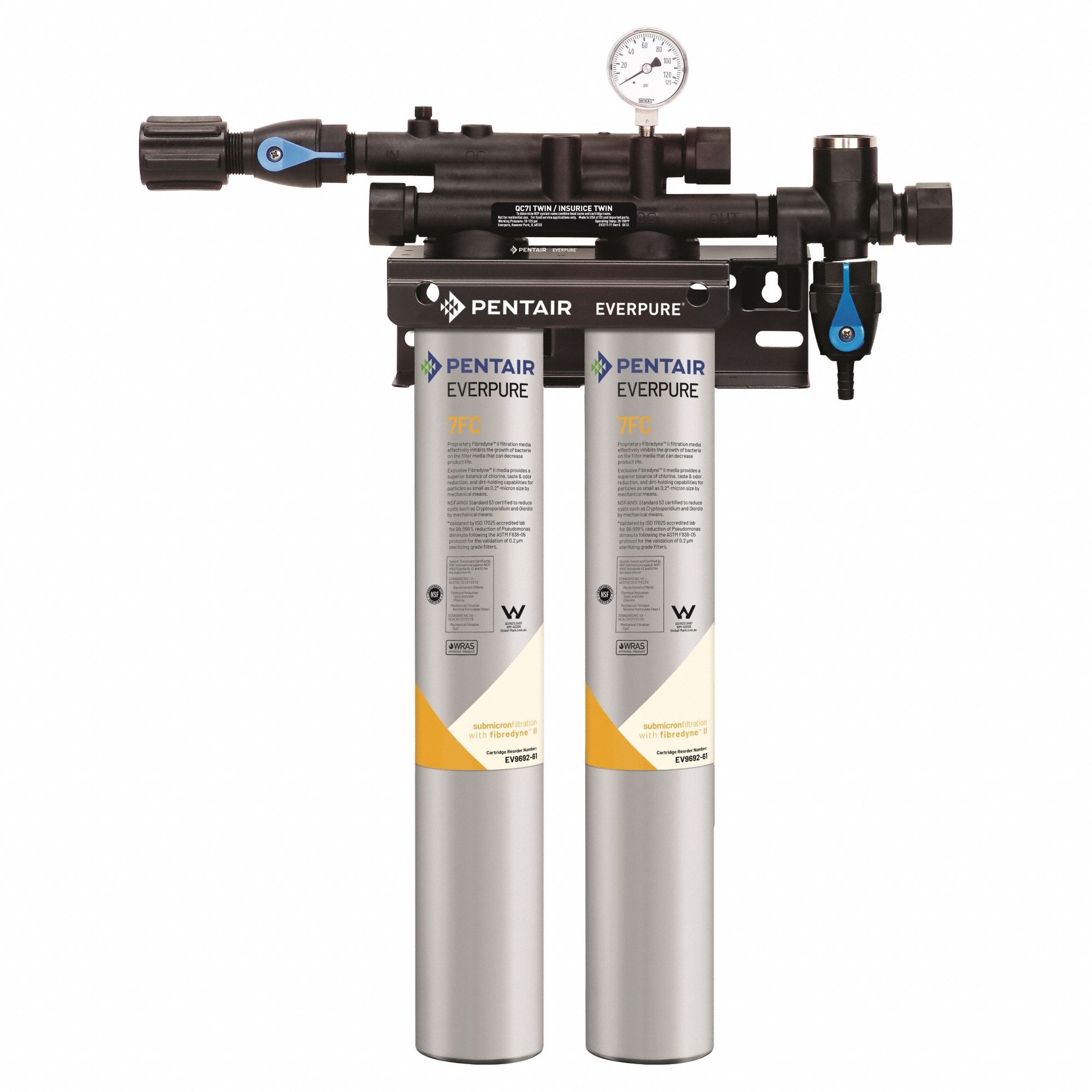 Water Filtration System: 0.2 micron, 5 gpm, 50, 000 gal, 25 in Overall Ht, 17 in Overall Dia