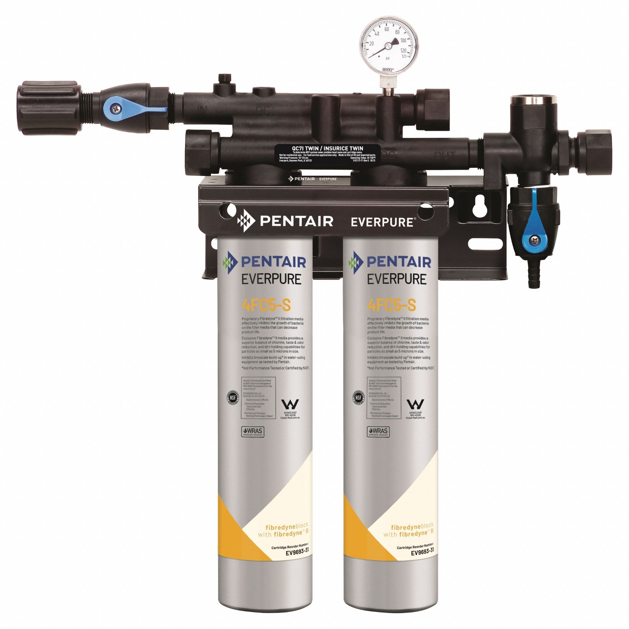 Water Filtration System: 5 micron, 5 gpm, 19 in Overall Ht