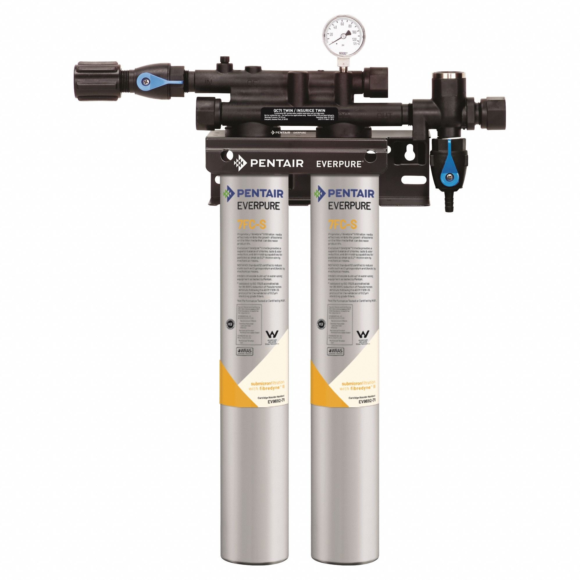 Water Filtration System: 0.2 micron, 5 gpm, 25 in Overall Ht
