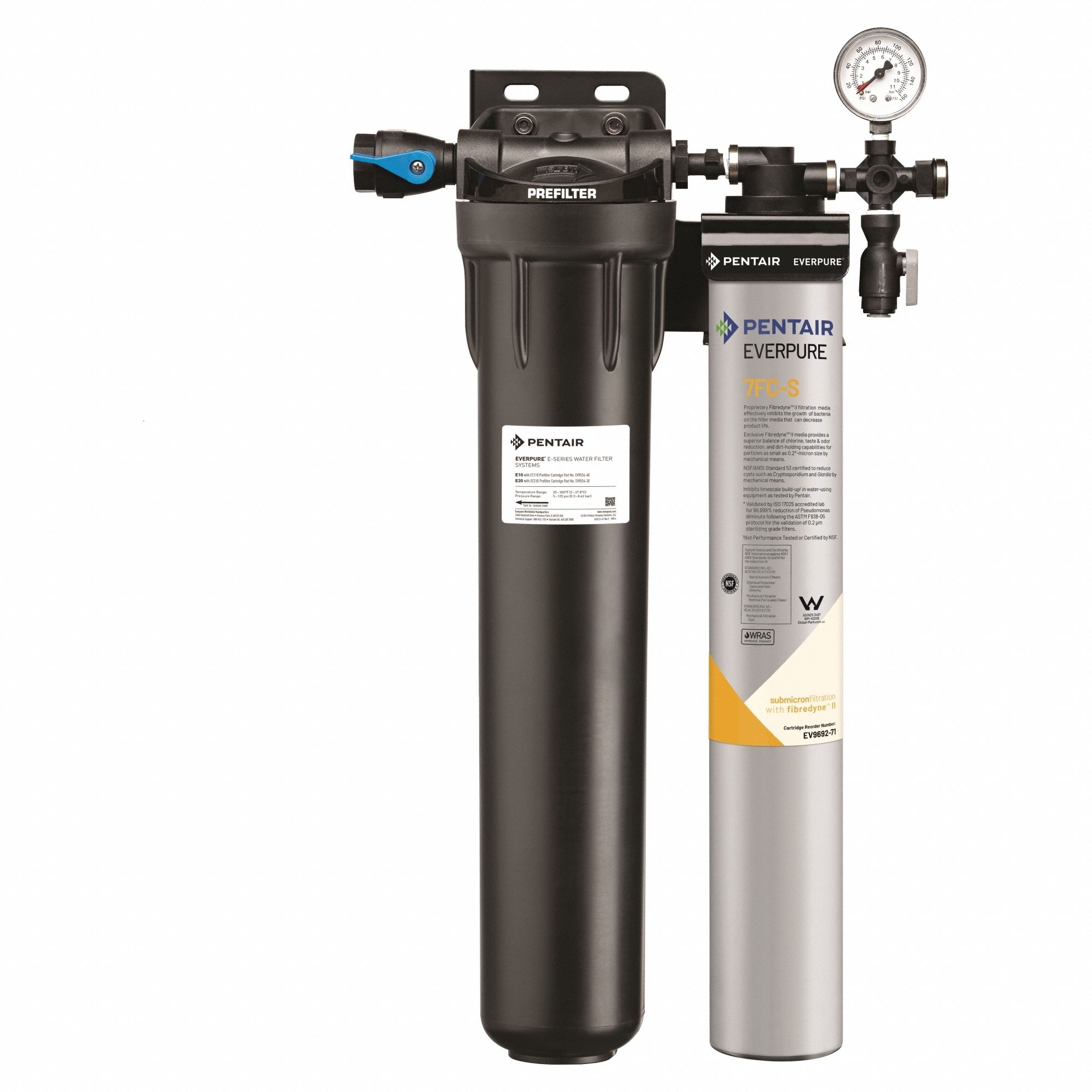 Water Filtration System: 0.2 micron, 2.5 gpm, 25 1/4 in Overall Ht
