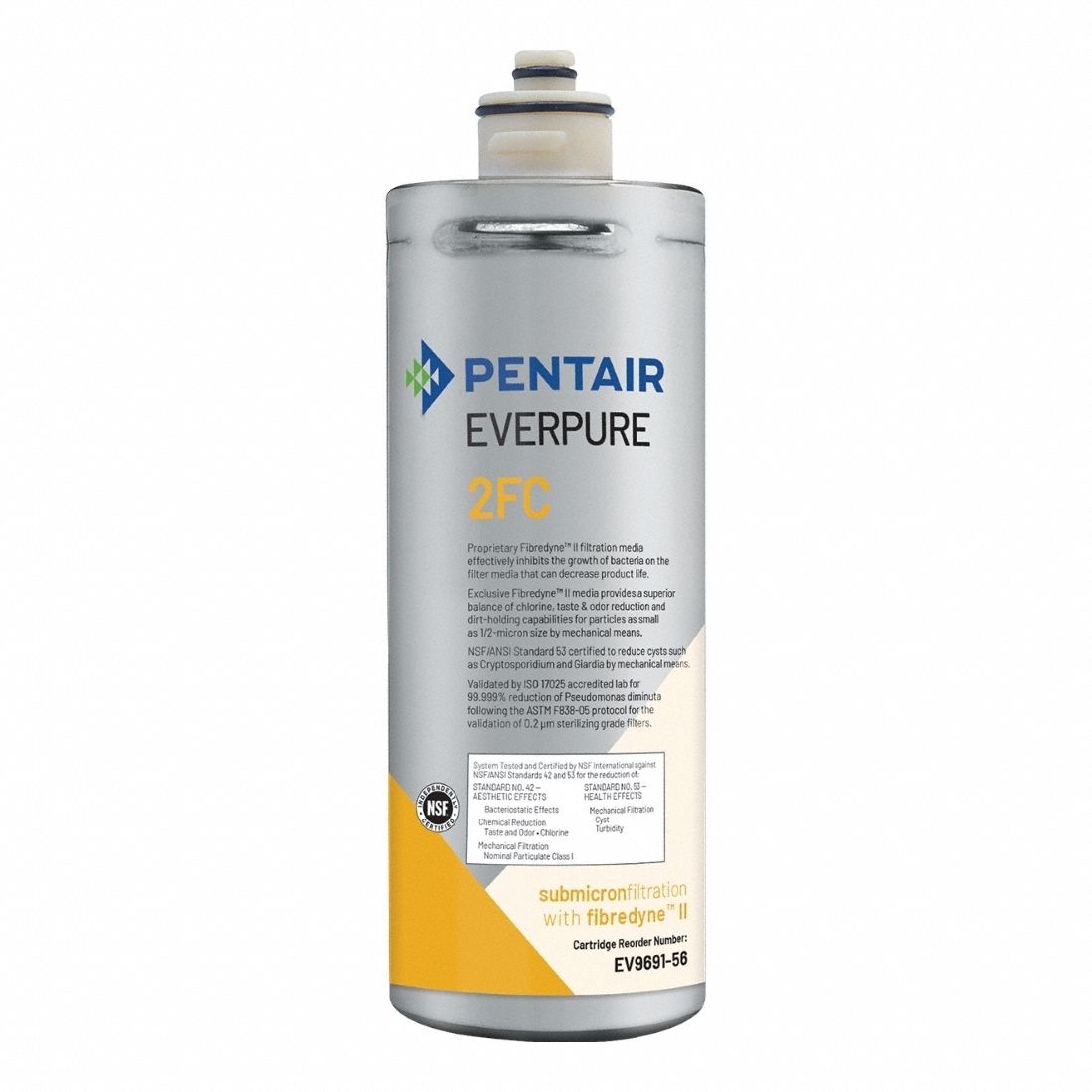 Quick-Connect Water Filter: 0.2 micron, 1.5 gpm, 6, 000 gal, 10 1/4 in Overall Ht